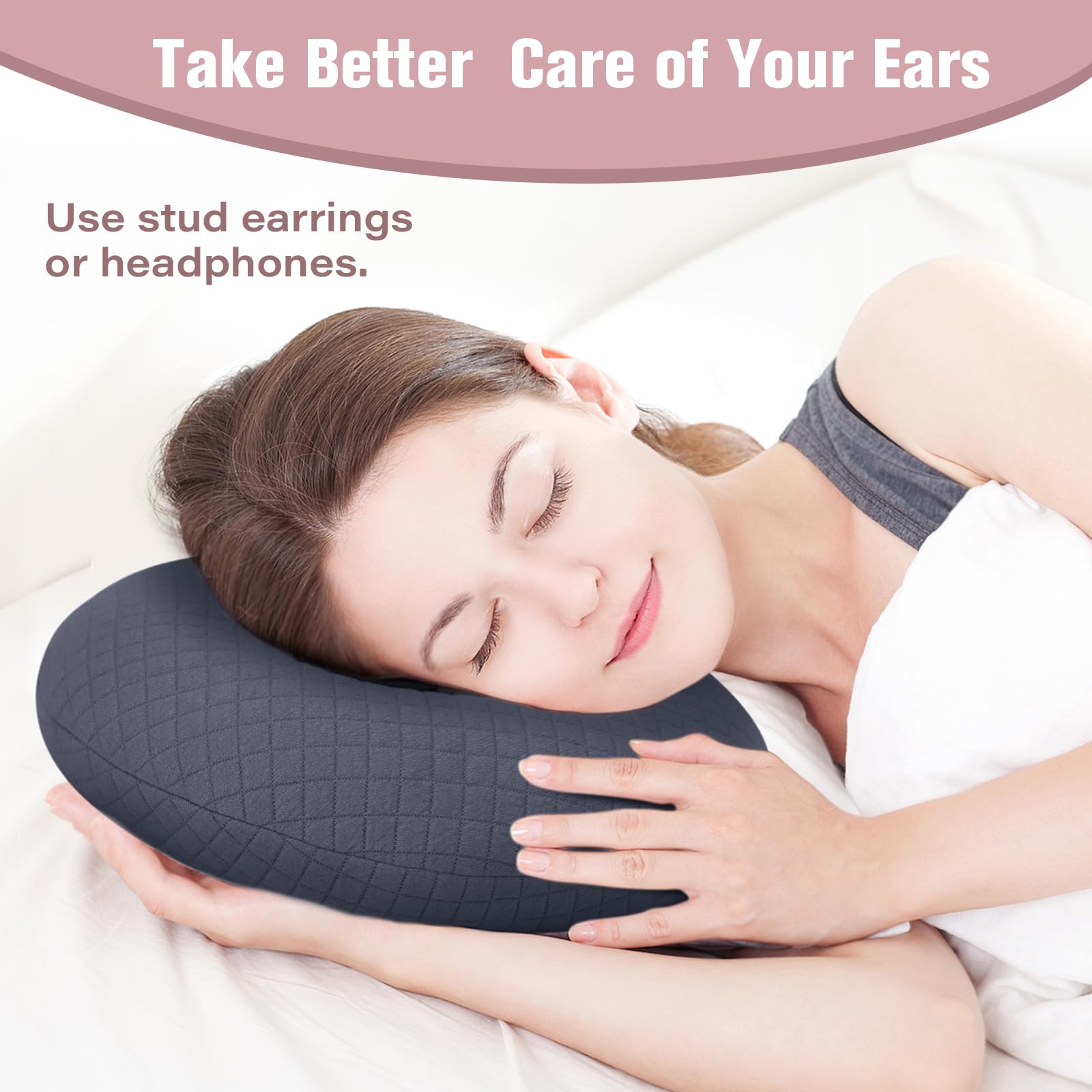 RoamReady Ear Piercing Pillow for Side Sleepers Ear Pillows with Holes for Pain Earring Inflammation Pressure Sores - Image 3