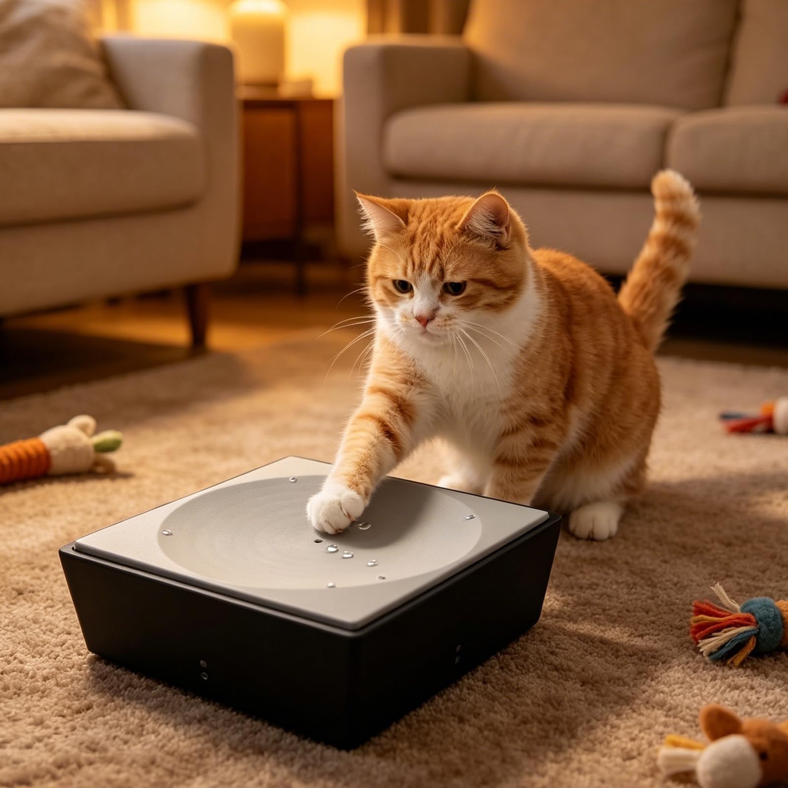 Automatischer Wechselstropfen Katzenköder,Interaktives Spielzeug Für Katzen | Eingebaut Abnehmbarer Waschbarer Filter,Für Innenkatzen Hunde,Entspannung,Home Büro(A)