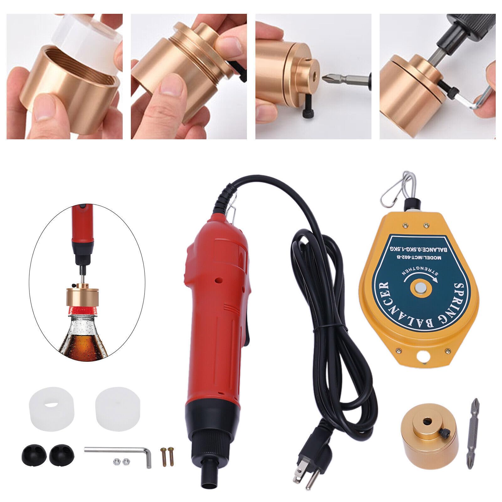 Machine de capsulage électrique manuelle Machine de capsulage de bouteille Machine de capsulage de bouteilles Machine à capsuler pour bouchons ronds en plastique de 10-30 mm - Modèle Os-600 - 80 W,
