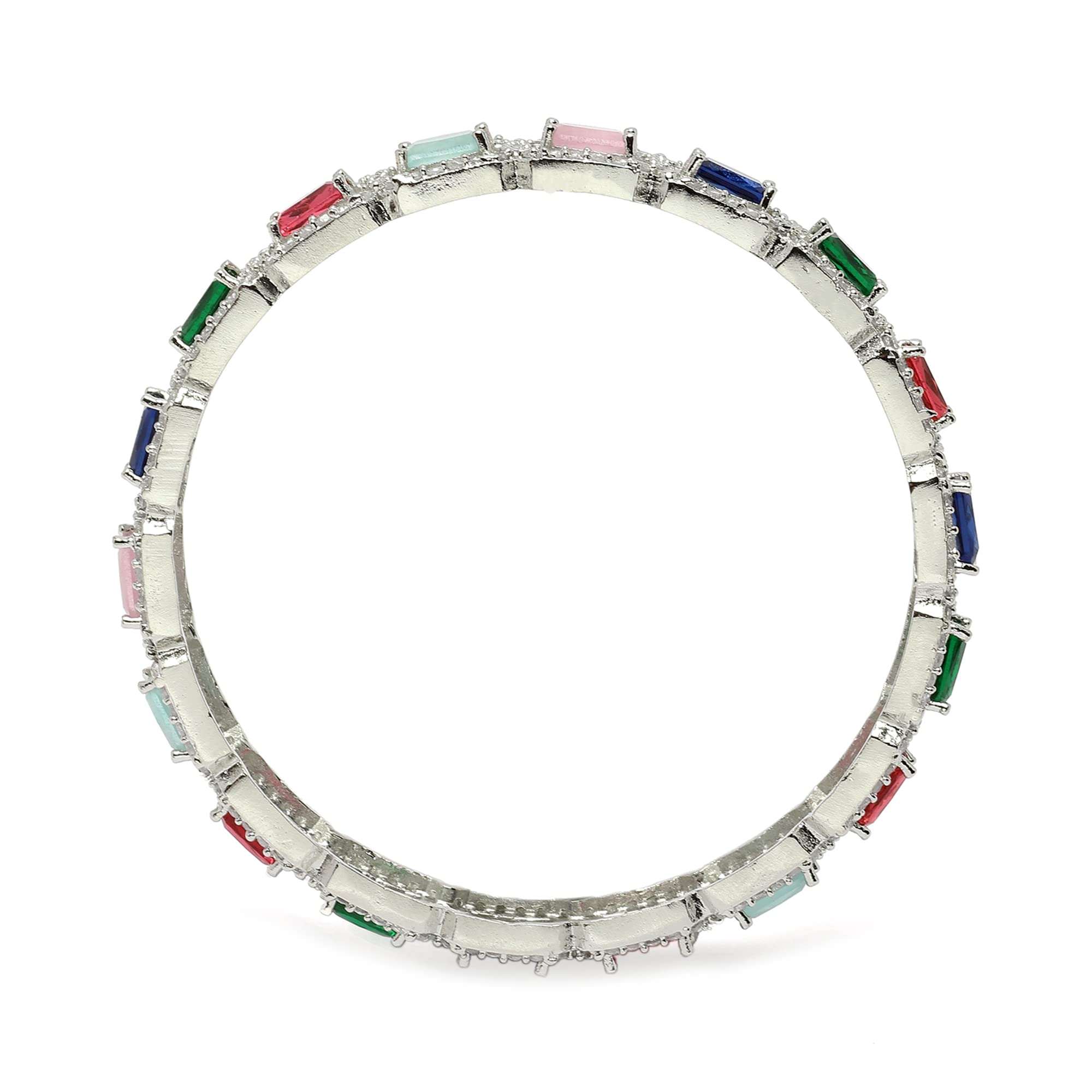 Square Shaped AD Bangle Set for Women (Set Of 2)