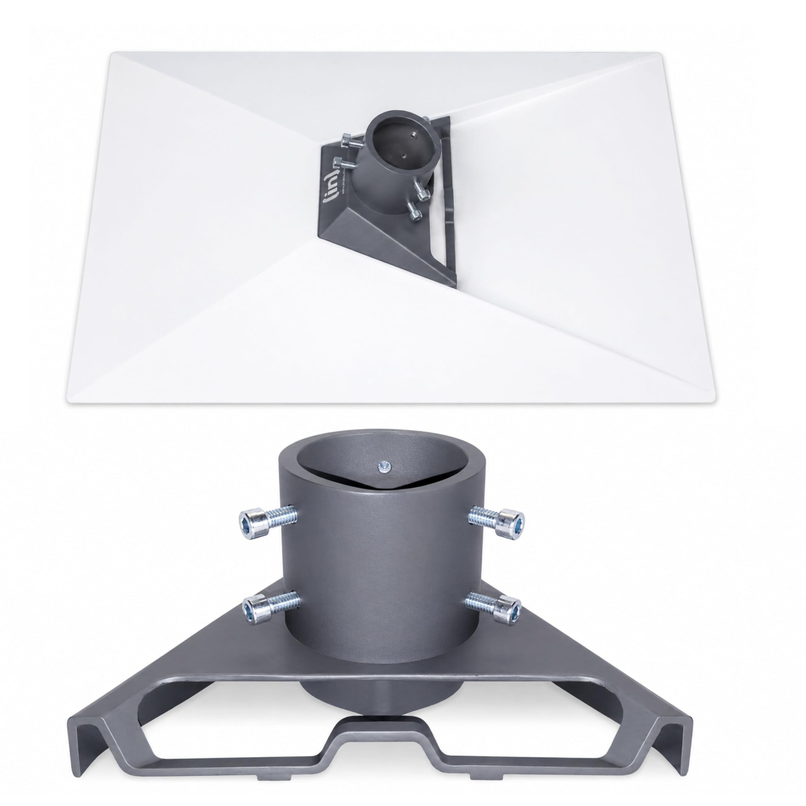 Inbrackets Adaptateur de mât Gen 3 robuste pour parabole Starlink Generation 3 - Convient aux poteaux jusqu'à 5,1 cm - Gris anthracite - Compatible avec les modèles standard Gen 3/4/4X