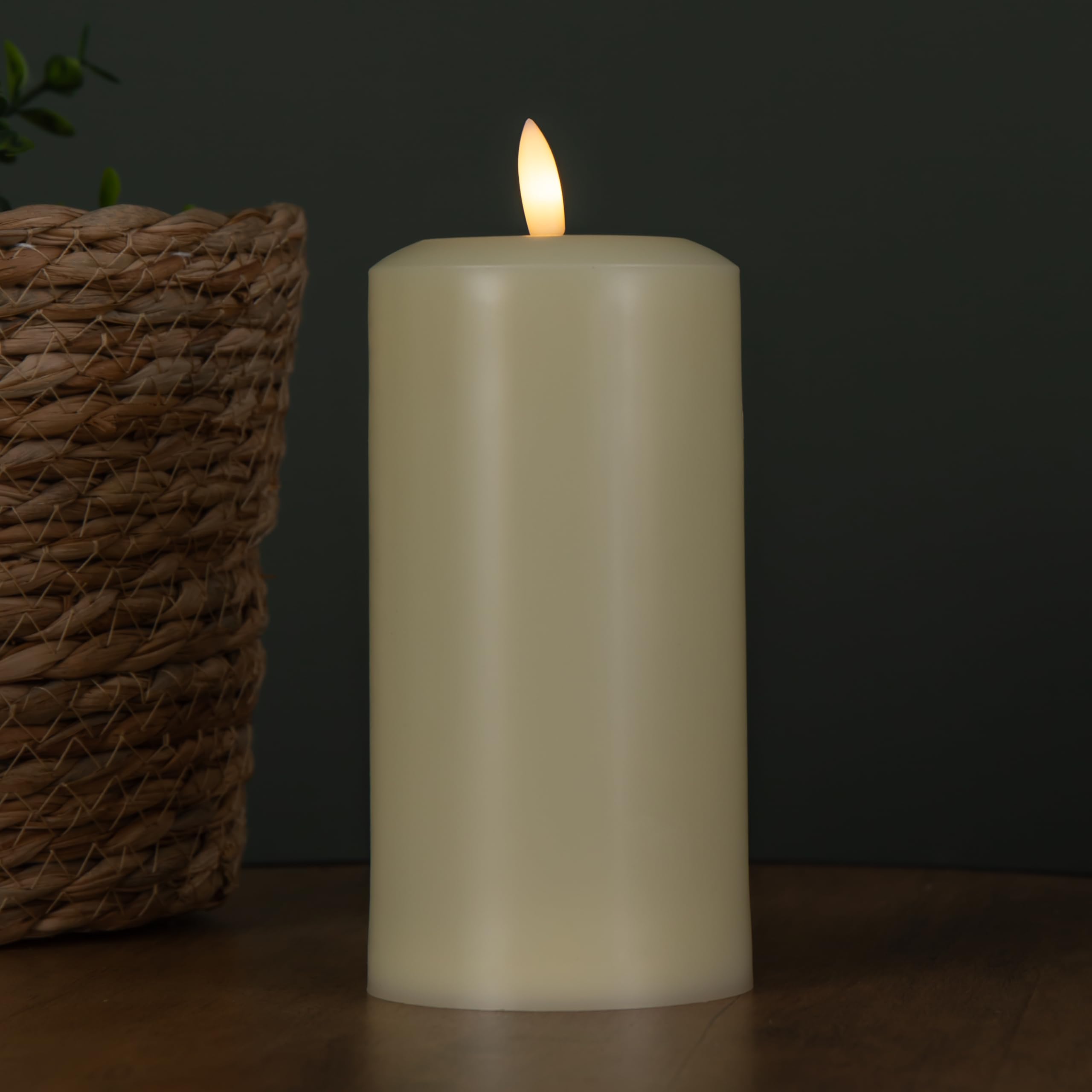 Rackhams Cream 18Cm Battery Operated Flickering Flameless Led Pillar Candle