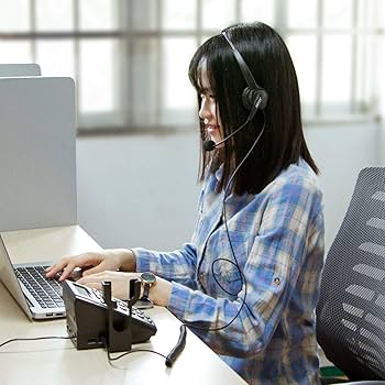 Amazon.co.jp: AGPTEK 電話 コールセンター電話機 ダイヤルセット 雑音