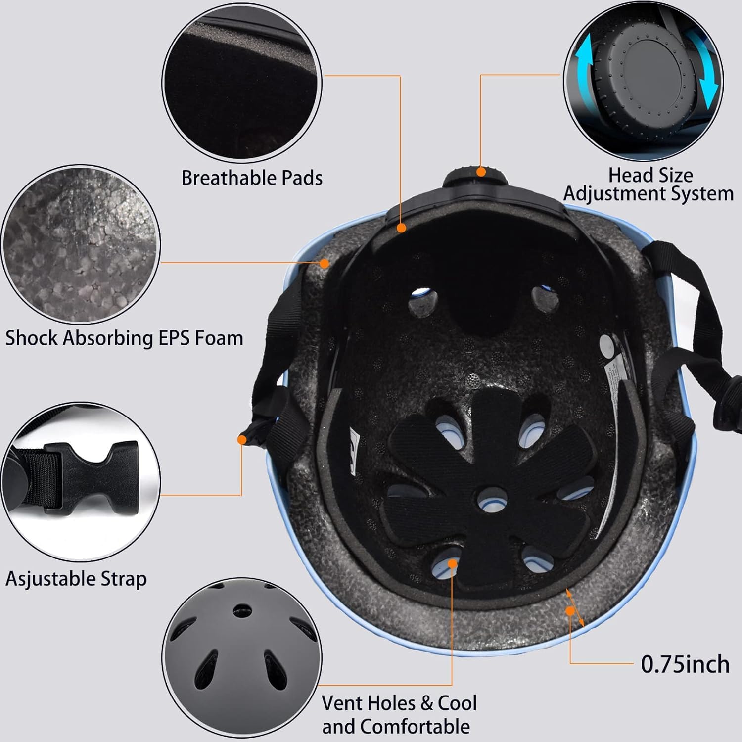 KORIMEFA Casco Bici Protezioni Set per Bambini Ginocchiere Gomitiere e Protezione Polso per