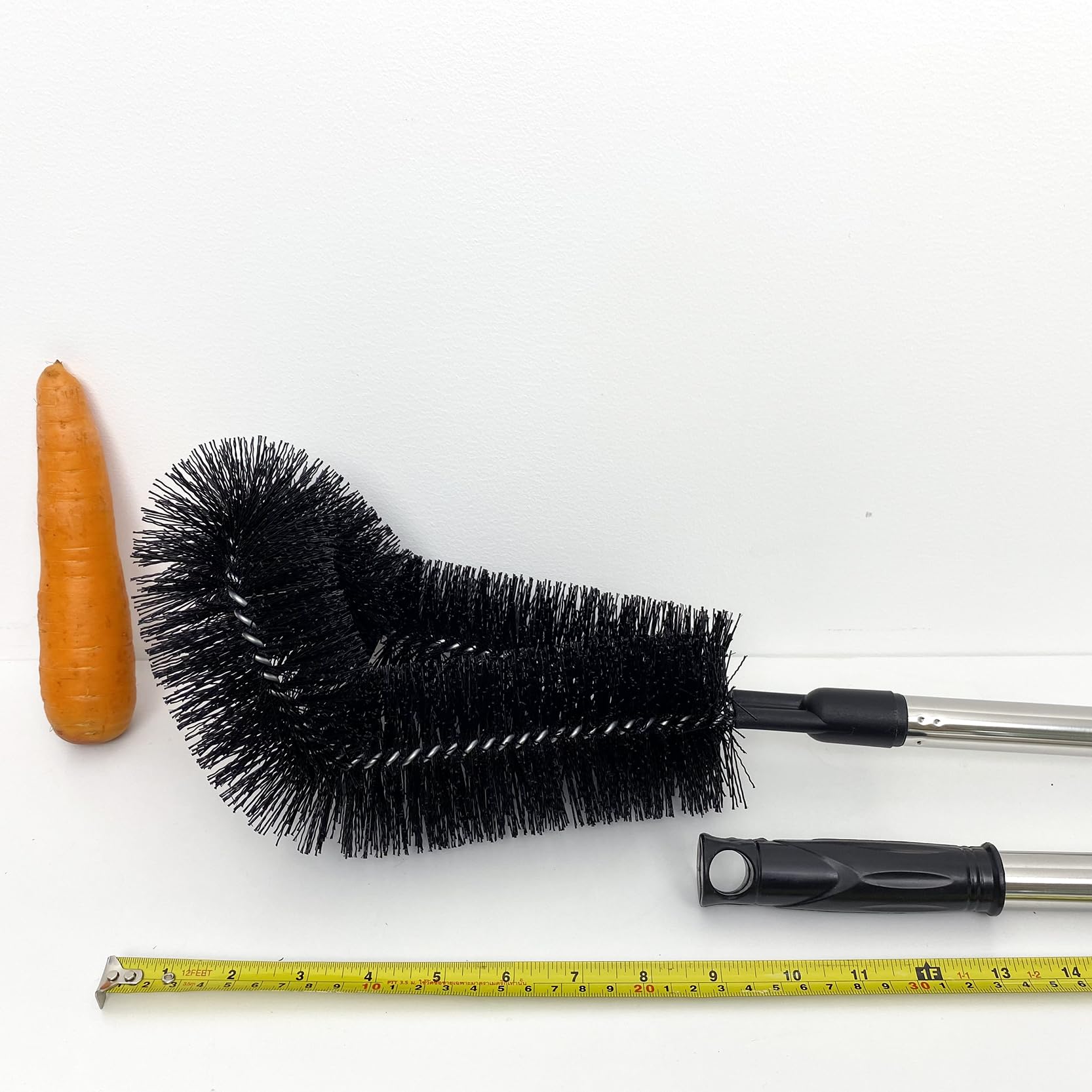 1 Stück 200 cm große Tankbürste (grün, mit extra schwarzem Kopf), große Bürstenkopfgröße (32 cm), langer Griff, mit ausziehbarer Edelstahlstange, PP steif gebürstet, für großen Wassereimer