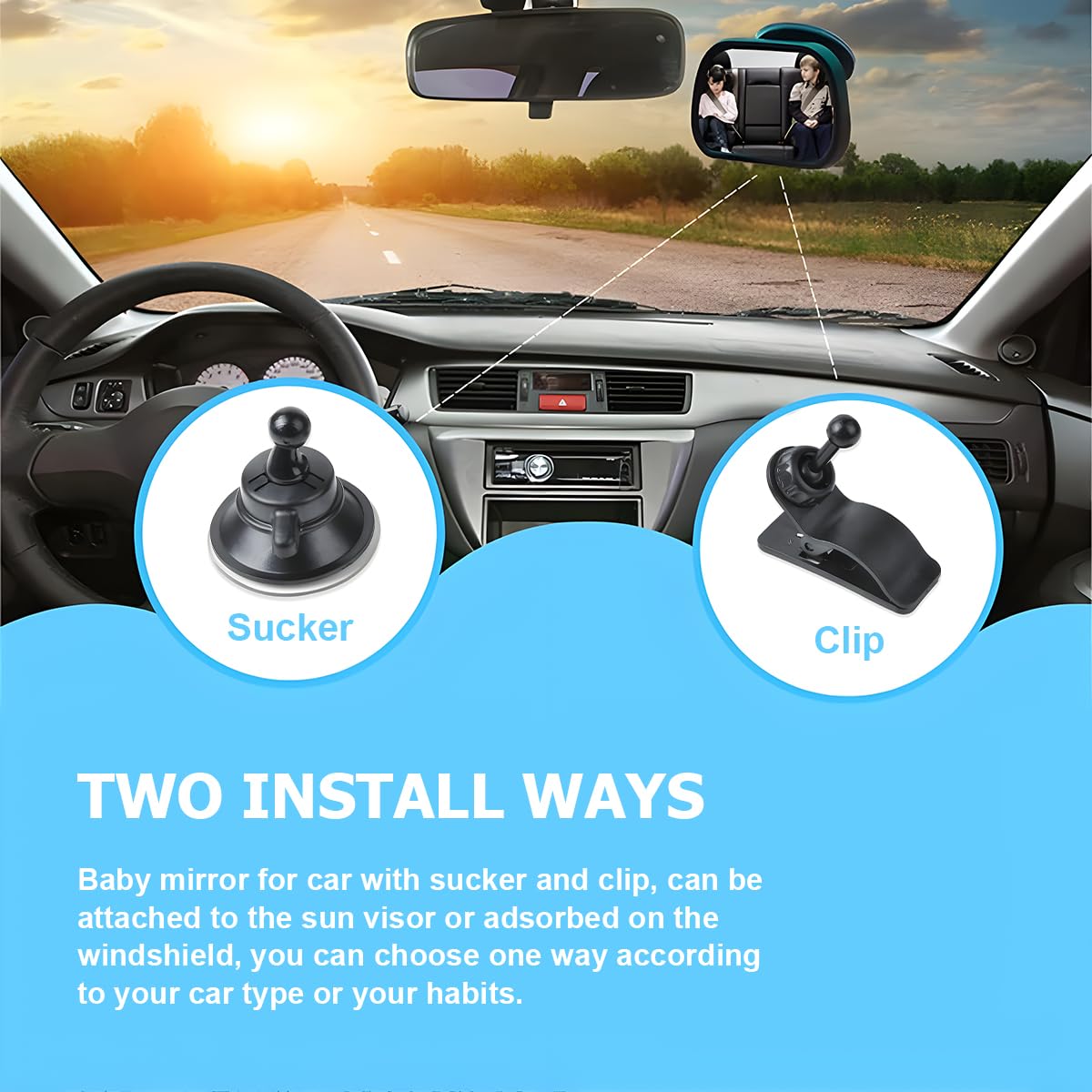 Specchietto Retrovisore Per Seggiolino Bambini - Ampia Visuale, Regolabile E Infrangibile - Foto 4