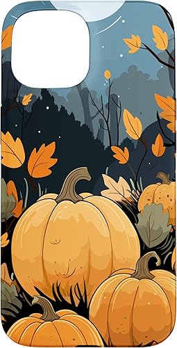 Miniatura 10 de iPhone 13 Pro Max Hojas de otoño y otoño de calabaza, tema de color de otoño, funda de calabazas