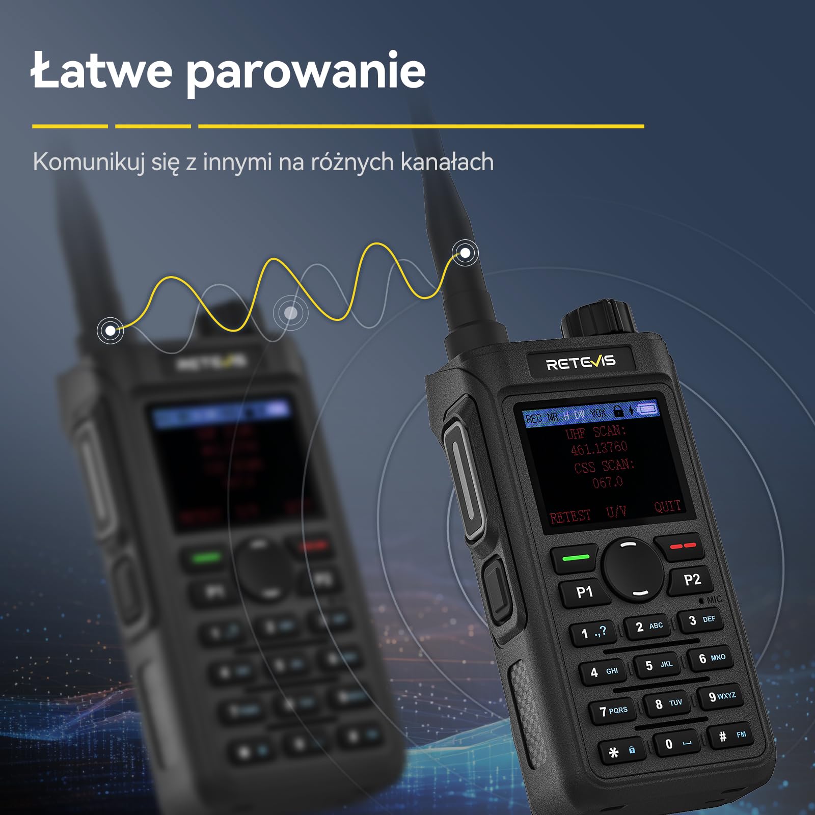 Retevis C62 Przenośne Radio, Akumulatorowe Ham Radio, Walkie-talkie o Dużym Zasięgu, 2000mAh, do Restauracji, Hoteli, Supermarketów (opakowanie 1 szt)