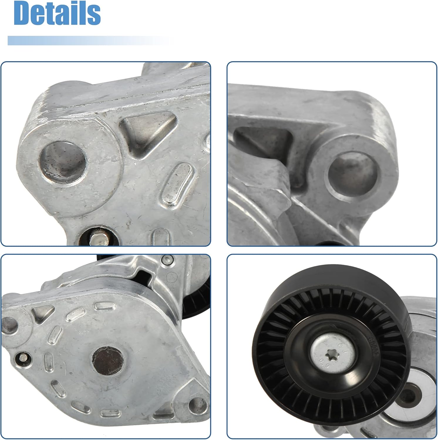 X AUTOHAUX Drive Belt Tensioner Assembly Belt Tensioner for Mitsubishi Outlander 2007-2017 1345A031 Metal Black Silver Tone