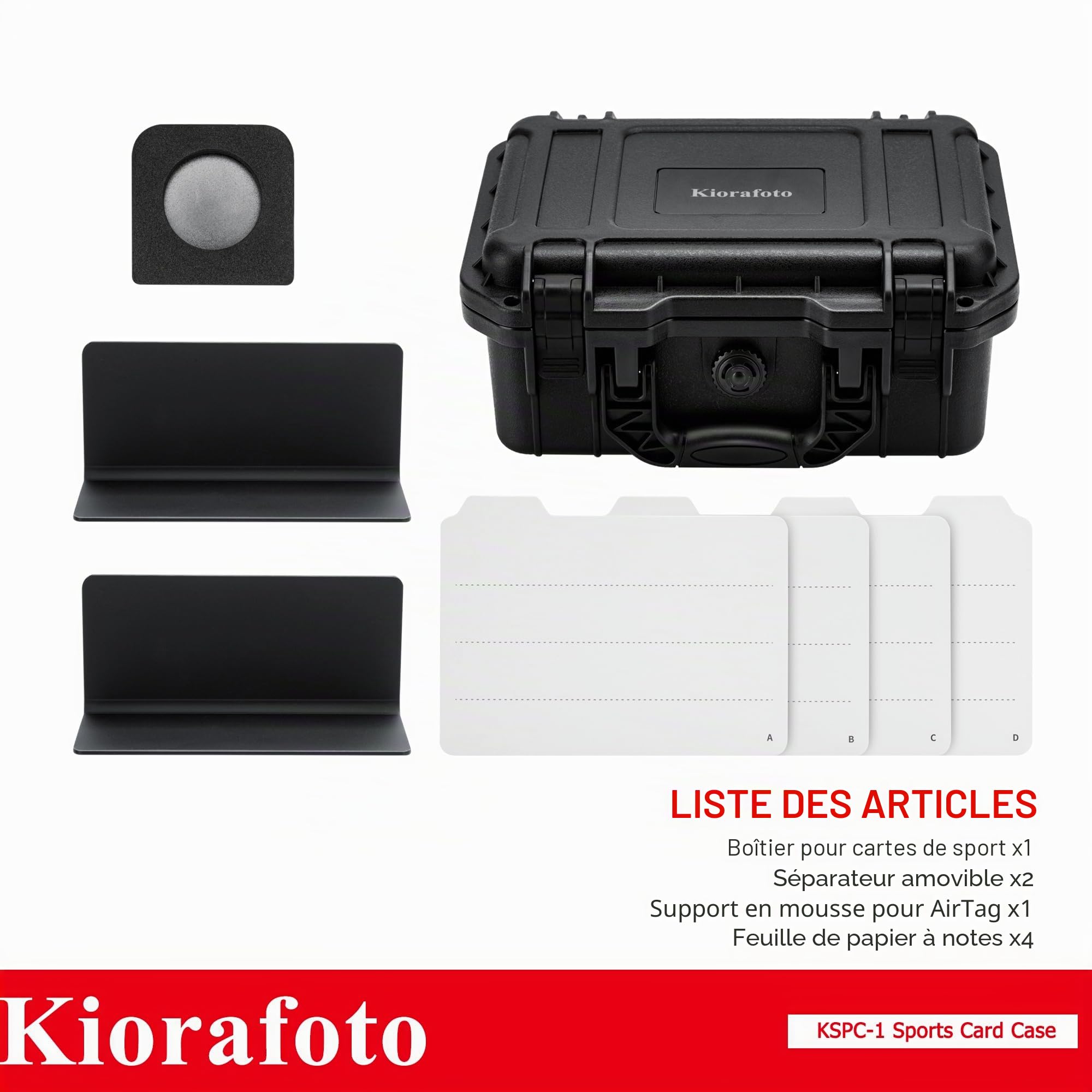 Kiorafoto Boîte de Cartes Gradées, IP67 Boîtier de Carte de Transaction Étanche, Compatible avec 100 + 3 "x 4" 35pt Toploader ou 15 + 180pt One Touch Boîtier de Carte Magnétique avec des Étiquettes