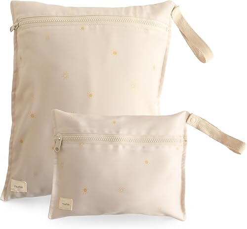 Miniatura 15 de mushie Bolsas húmedas resistentes al agua | Bolsa de almacenamiento reutilizable grande y pequeña para artículos de bebé y viajes | Bolsillos con
