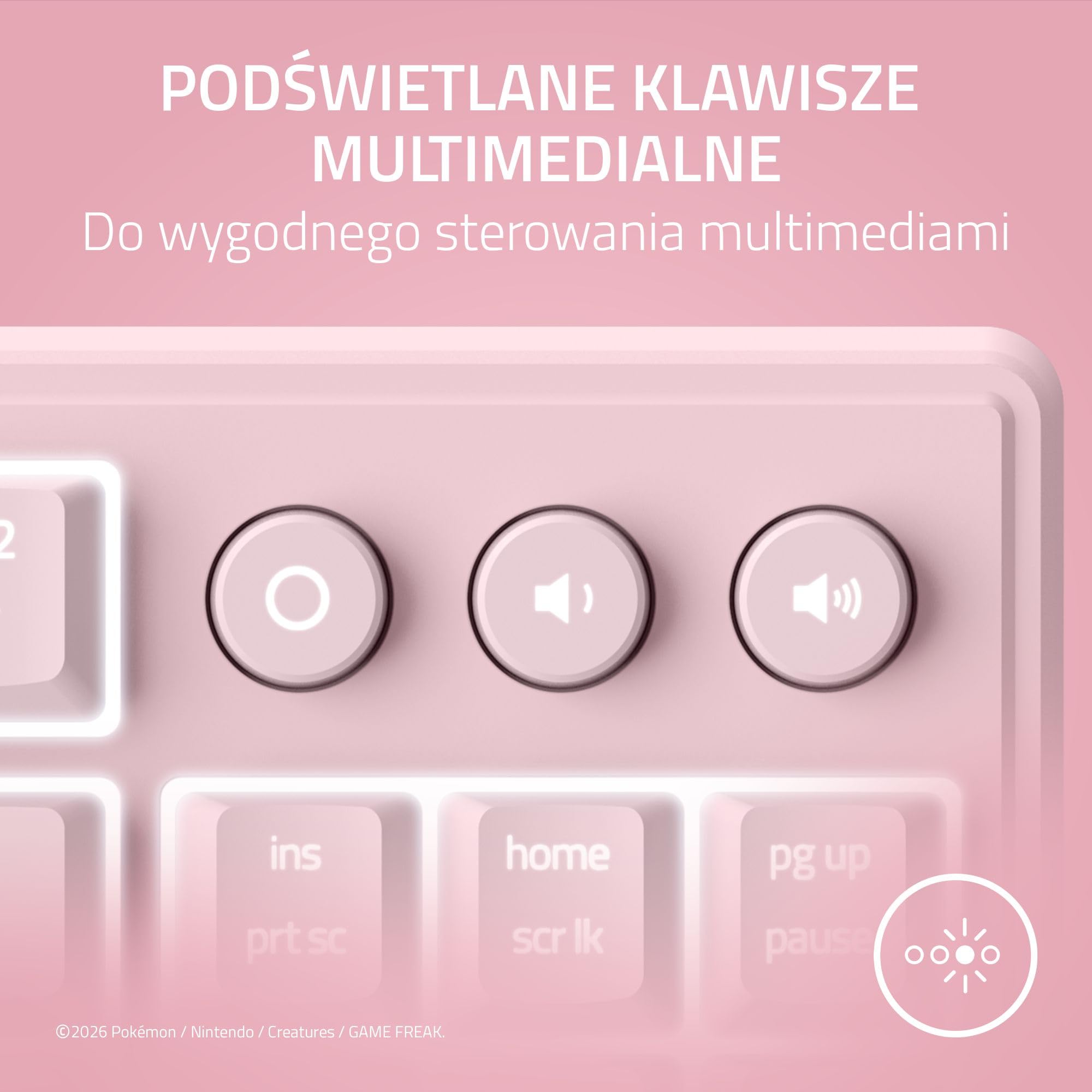 Razer Ornata V3 Tenkeyless Pokémon Pikachu & Eevee - Kompaktowa, płaska klawiatura do gier - Podświetlenie Chroma - Dedykowane multimedialne - klawiszy US QWERTY | Switch membranowe
