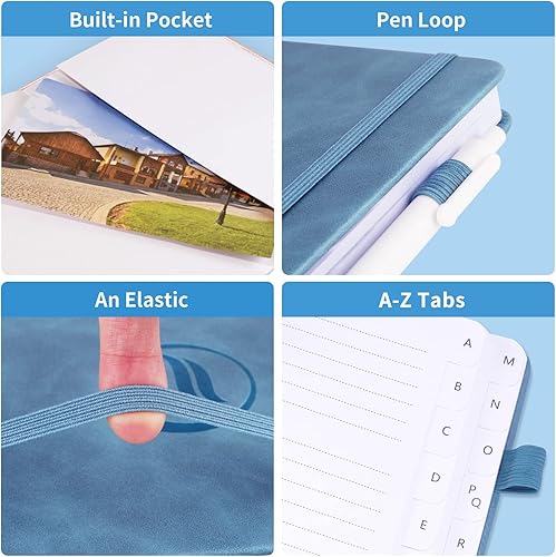 Miniatura 54 de Libreta de direcciones con pestañas alfabéticas, libro de contraseñas de tapa dura, organizador de direcciones para mantener un registro de números