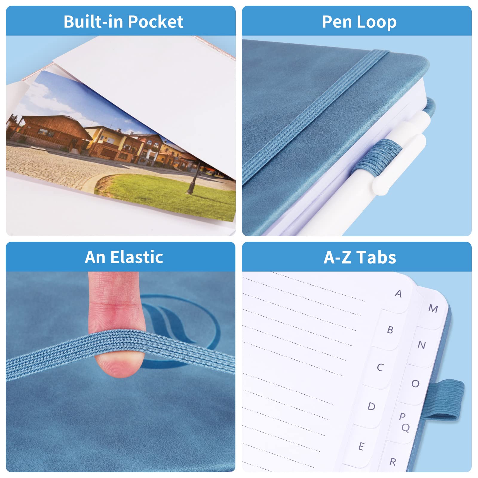 Address Book With Alphabetical Tabs, Large Hardcover Dominican Republic