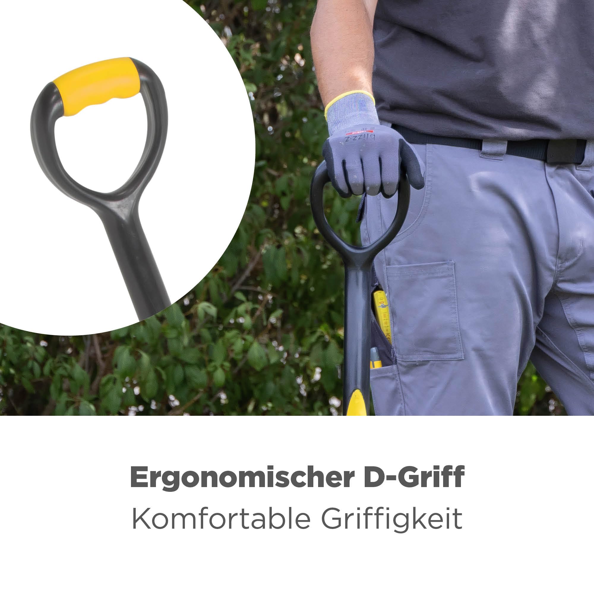 blizz-z Drainagespaten mit Fiberglasstiel und komfortabler D-Griff