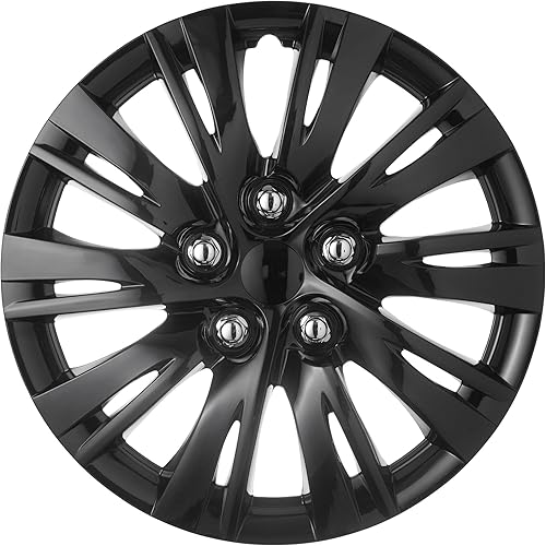 Swiss Drive Juego de 4 tapacubos de repuesto para Toyota  Cubierta de anillo Nardo negro y plateado, tapas de cubo de rueda de automóvil, fáciles de