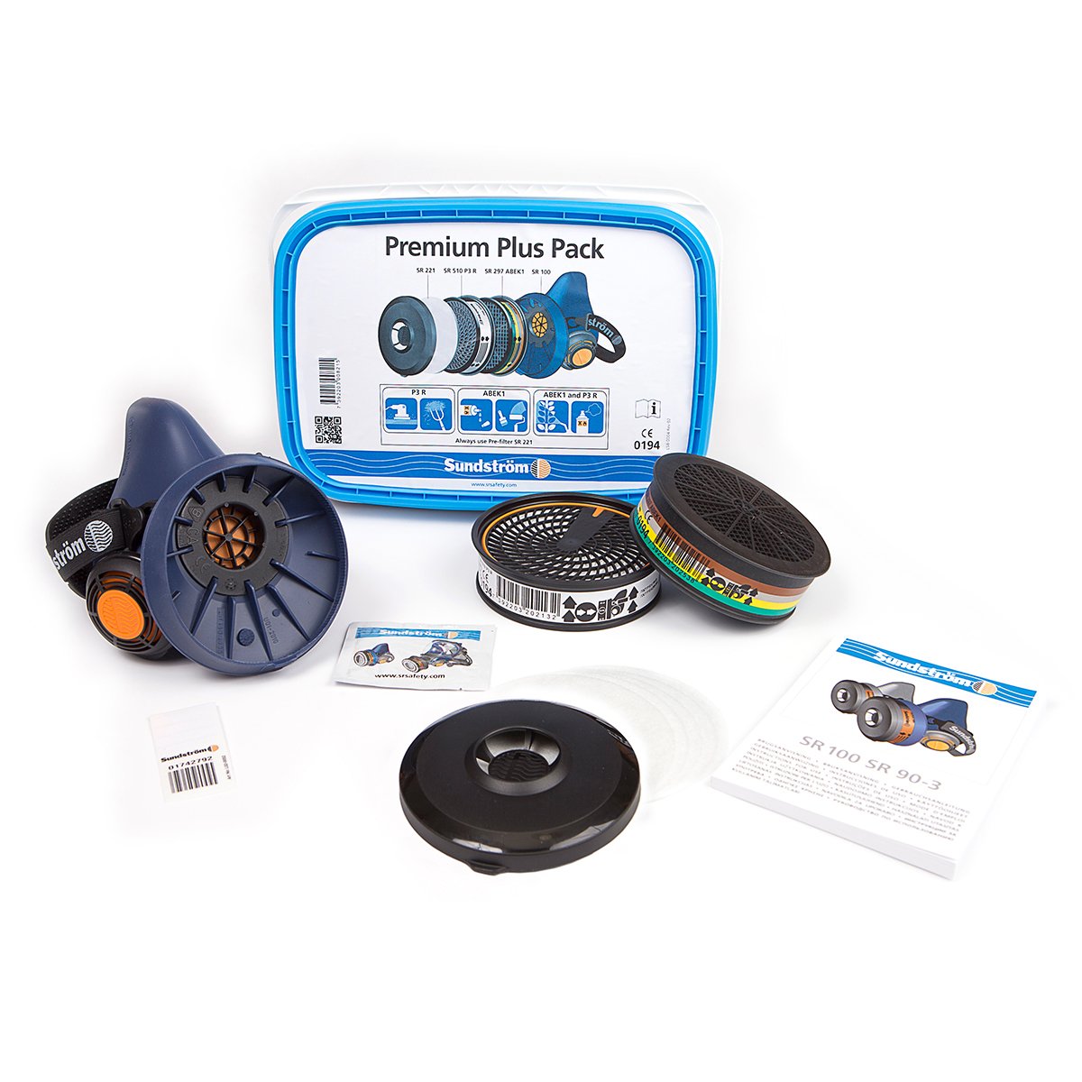 Halvmask Sundström SR 100 Premium Plus Pack M/L - P3