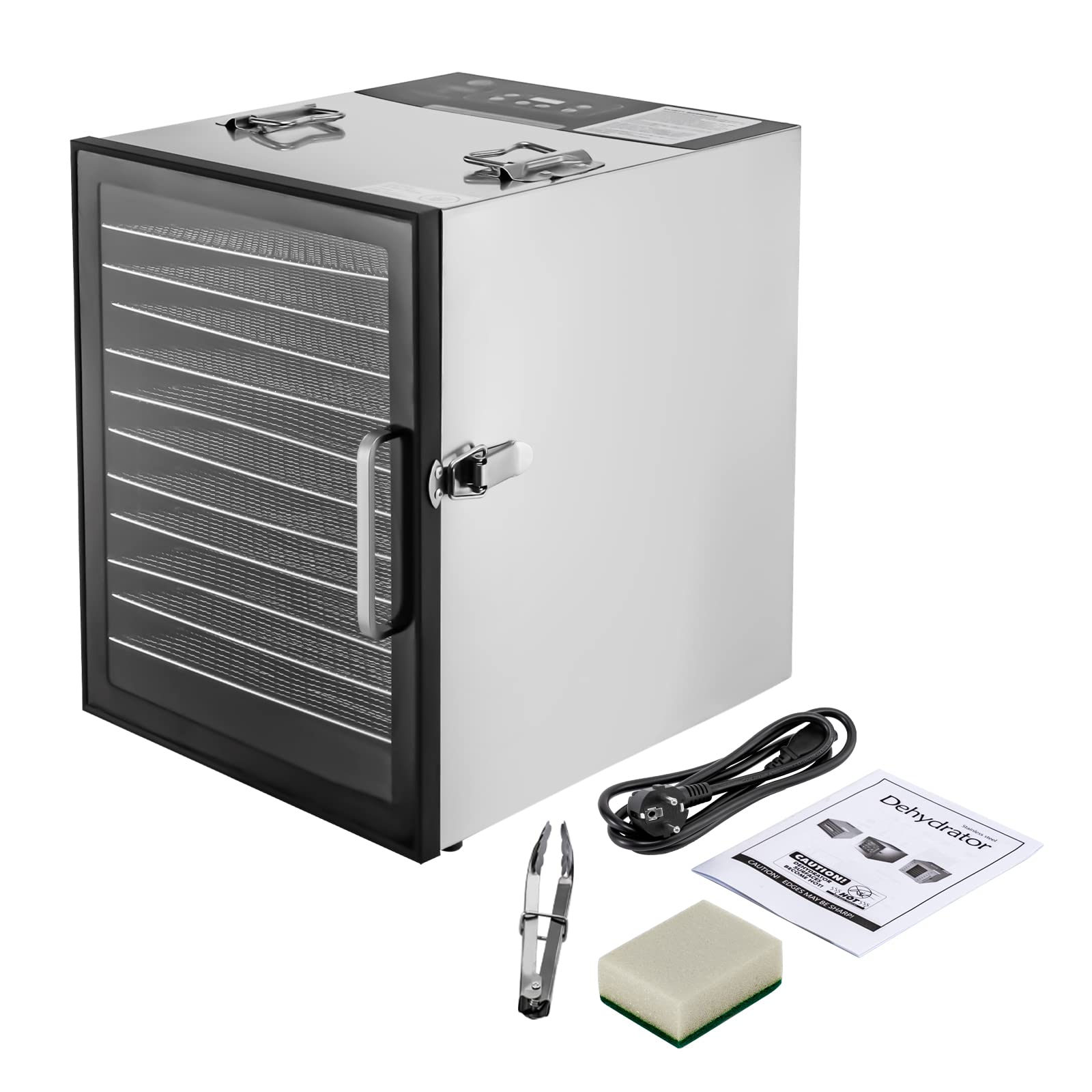 Lebensmittel-Dehydrator, 800W Gefrier-Trockner für Lebensmittel, Edelstahl Dörrautomat 30-80℃ Dehydrator Dörautomat Obsttrockner für Snacks, Fleisch, Obst
