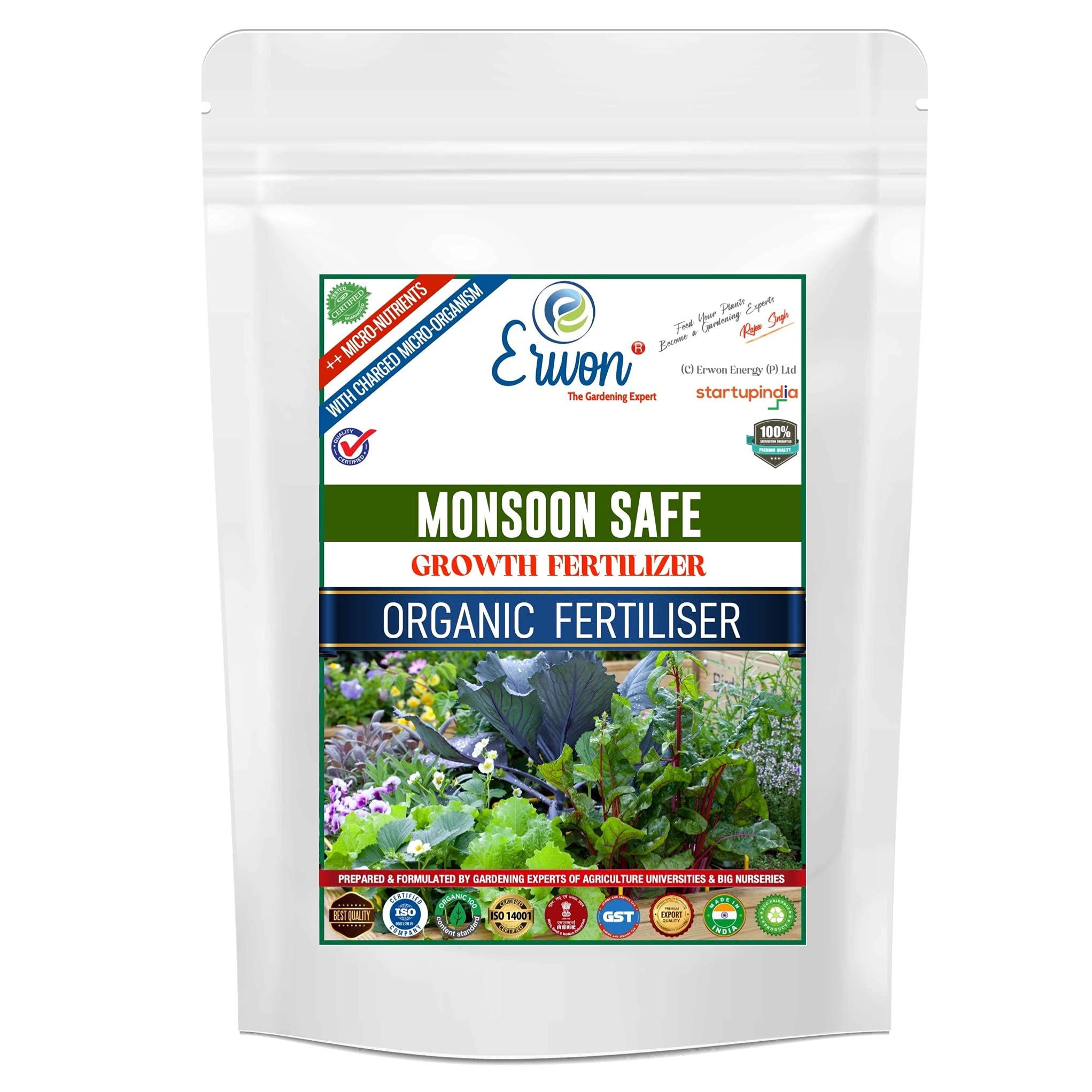 Erwon Monsoon Safe Growth Fertilizer Premium Essential Powerful Organic Fertilizer for Overall Growth of Monsoon Safe, with Charged Micro-organism and ++ Micronutrients (400 gm)-image-26