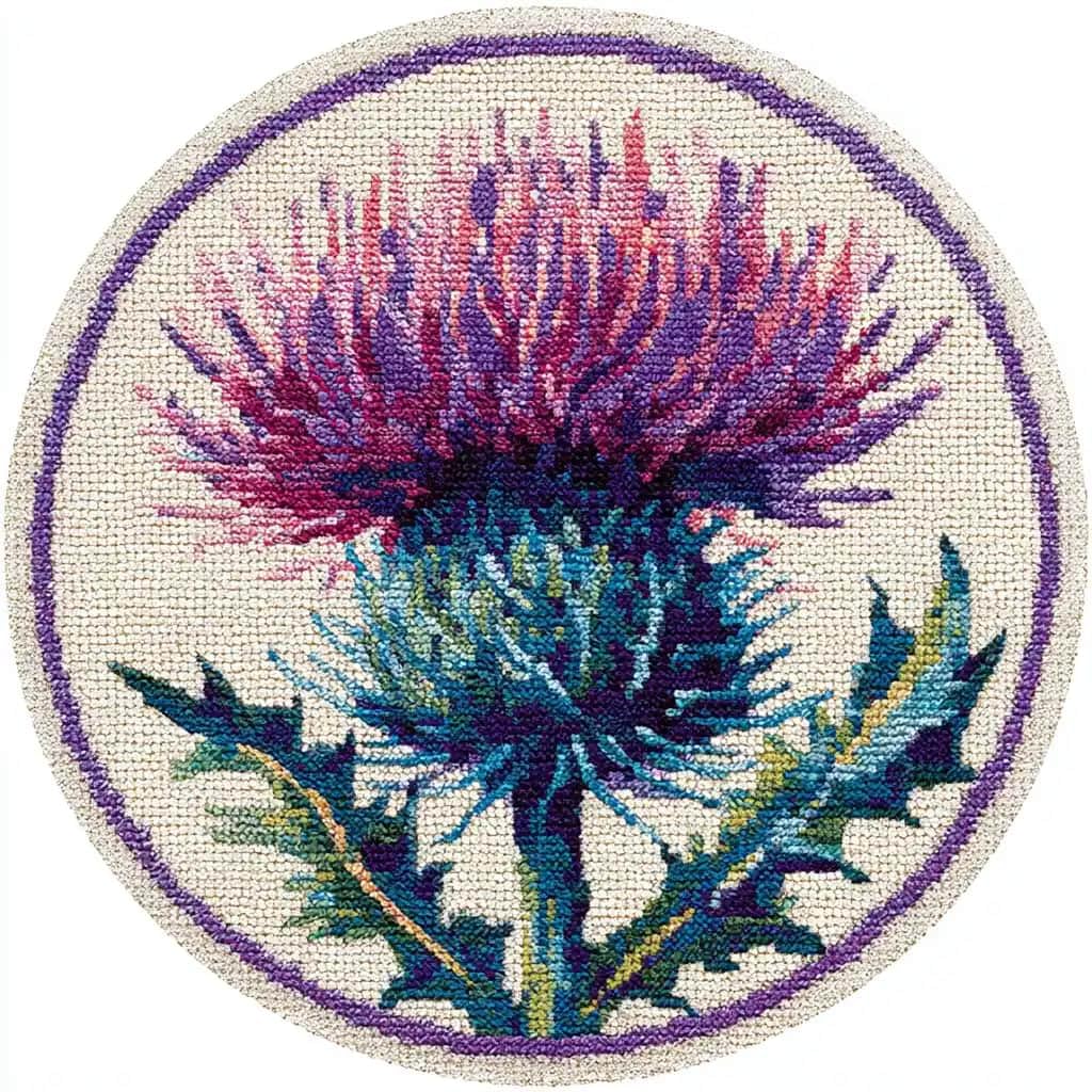 Kitquiver Latch Hook Rug Making Kit Thistle 50X50Cm