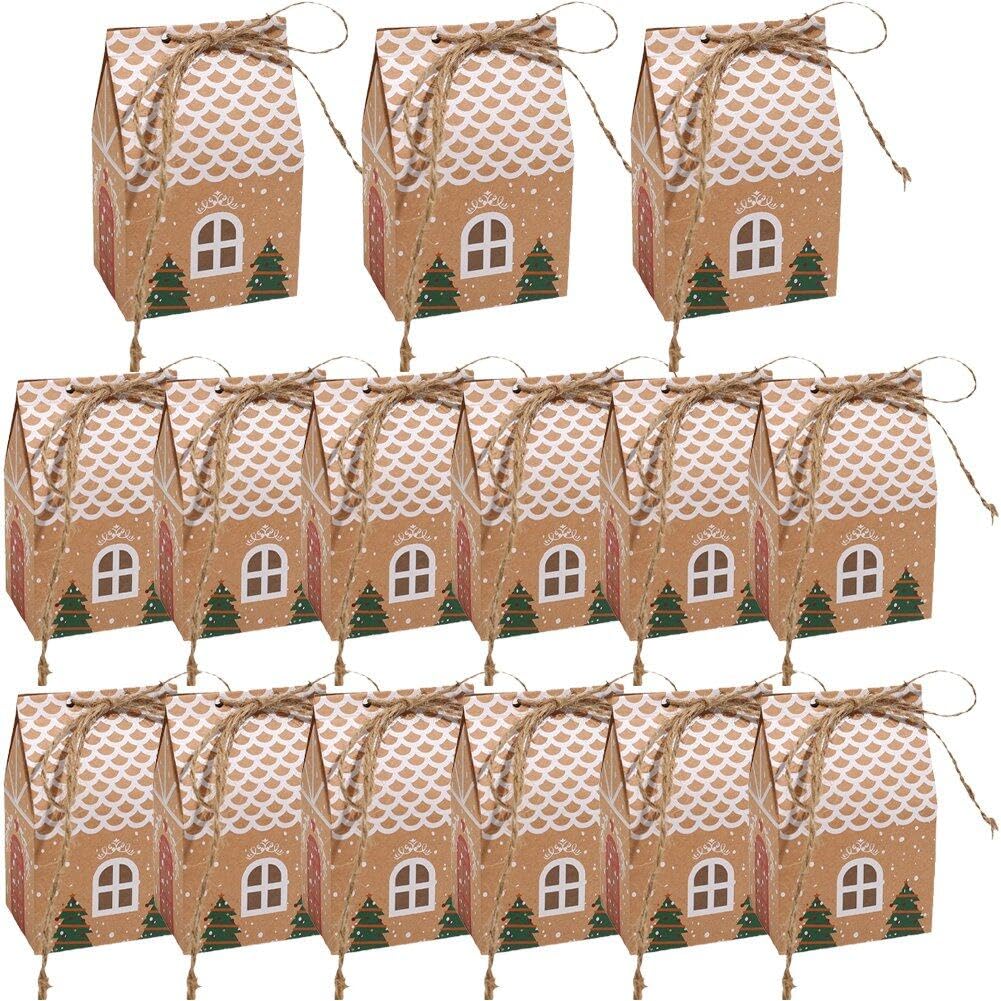 Boîtes à bonbons maison de Noël en papier kraft pour invités