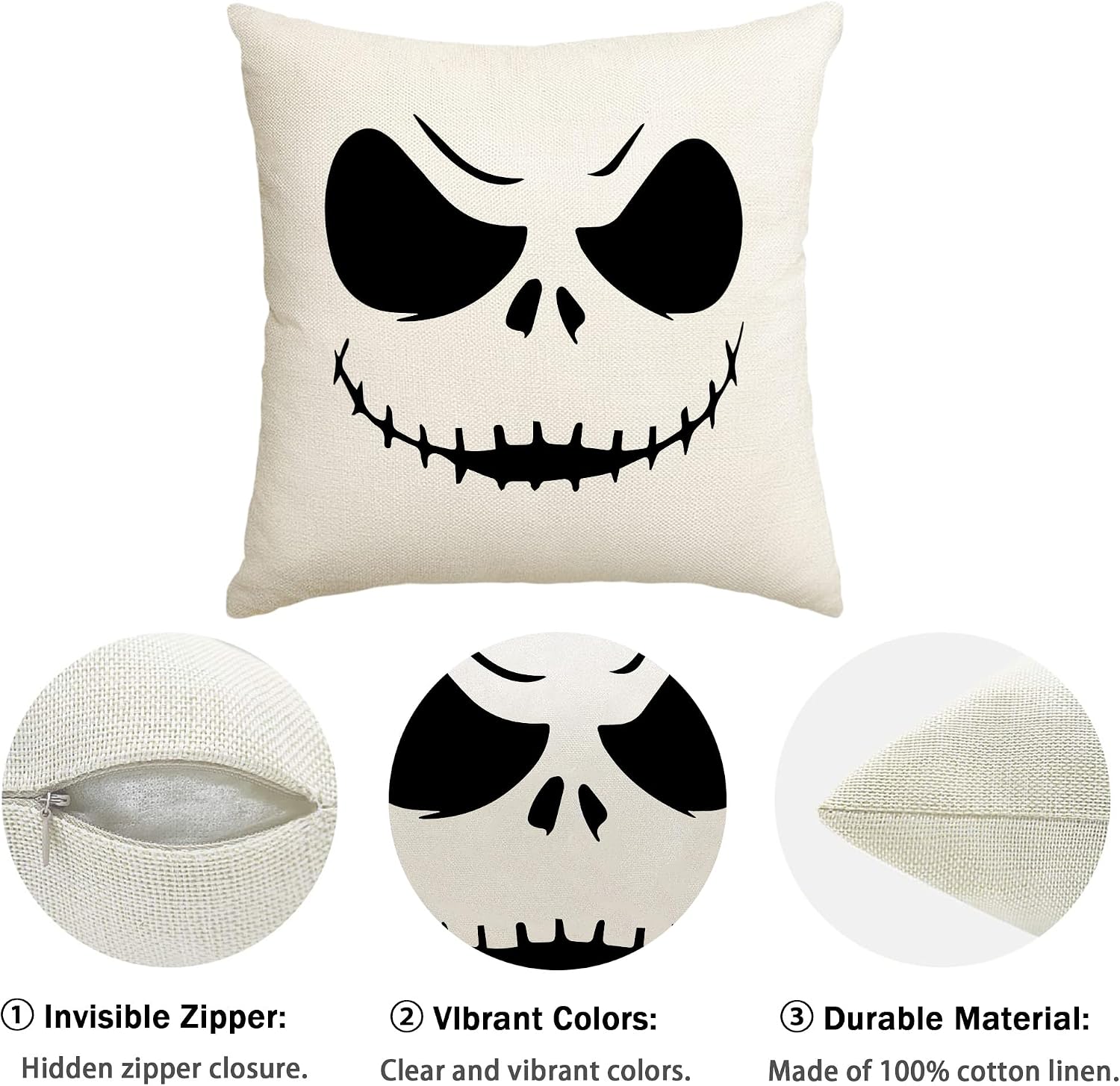 Halloween Pillow Covers Gothic Skull Throw Pillow Case Gothic Decor Halloween Decorations for Home Party