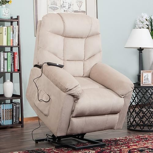 Harper & Bright Designs Elderly Lift Sofa Electric Recliner Chairs with Remote Control Soft Fabric Lounge