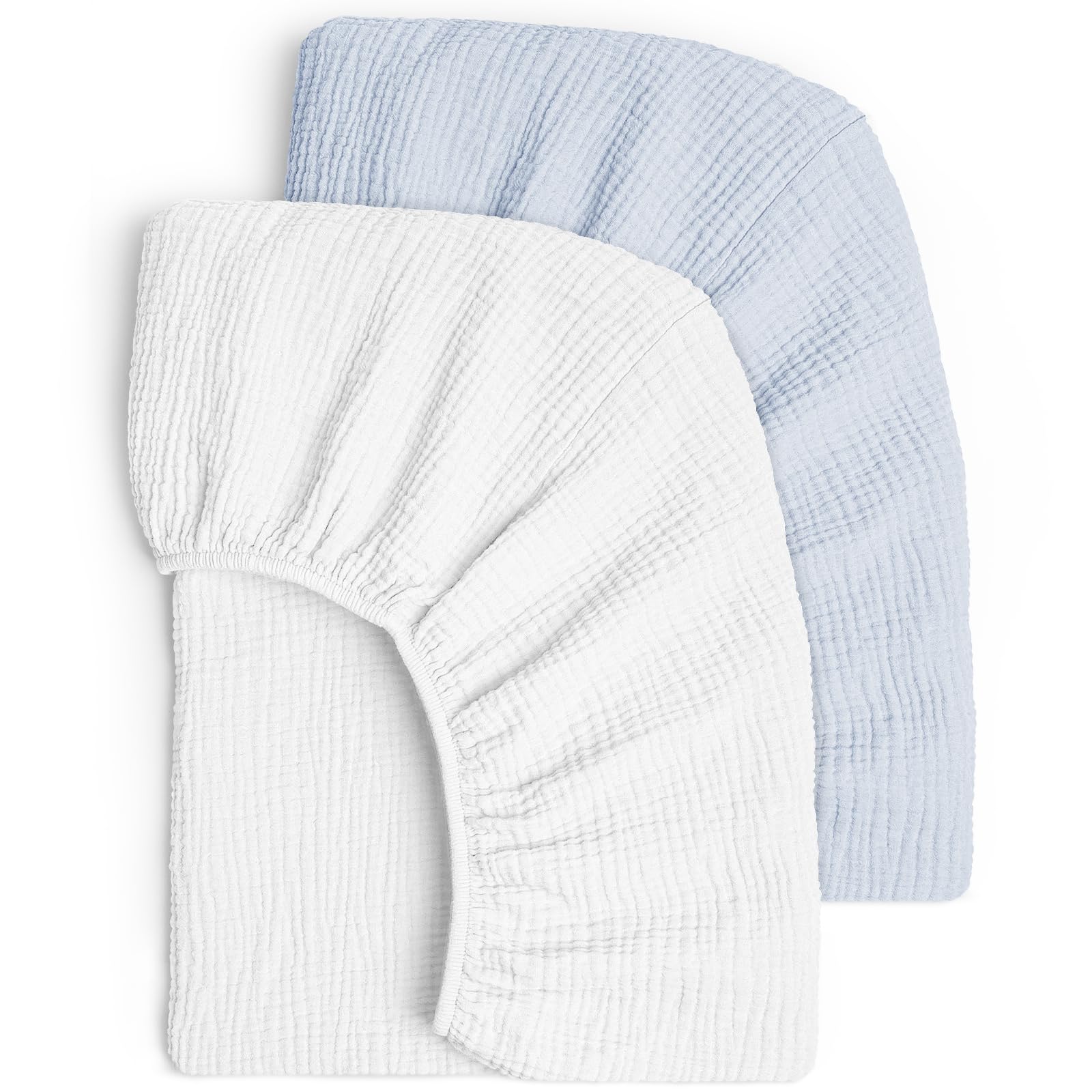 lulumoon Spannbettlaken 70x140 Musselin für Kinderbett: 100% Baumwolle