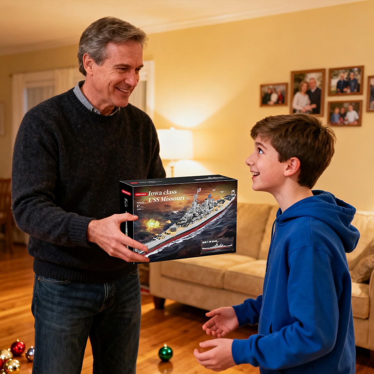 Military Series World War II Battleship Building Kit, 2228 Pieces USS Missouri Compatible with Lego Military Army Set for Adults WW2, Toy Gift Boat Building Block for Teens Age 14+ Model Home Decor