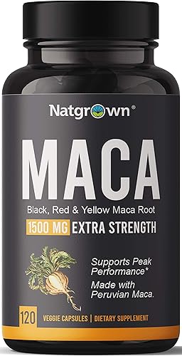 Miniatura 1 de Cápsulas orgánicas en polvo de raíz de maca de 1500 mg con suplemento de extracto de raíz de maca peruana negra  roja  amarilla para hombres y
