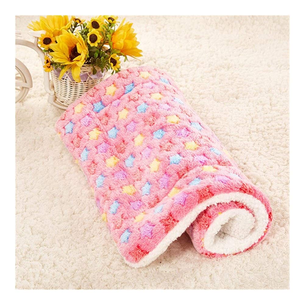 Couverture souple chien chaud et tapis épaissi lavable rose XL