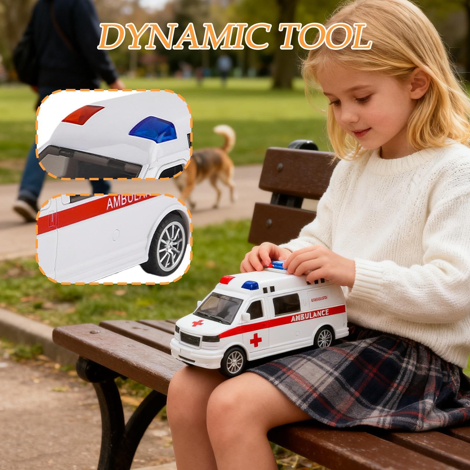 Generico Macchina Giocattolo per Bambini | Gioco Di Simulazione Educativo | Macchina Ambulanza Giocattolo con e - per Cortile, Soggiorno, Festa, Compleanno, Bambini Piccoli, Ragazzi, Alunni