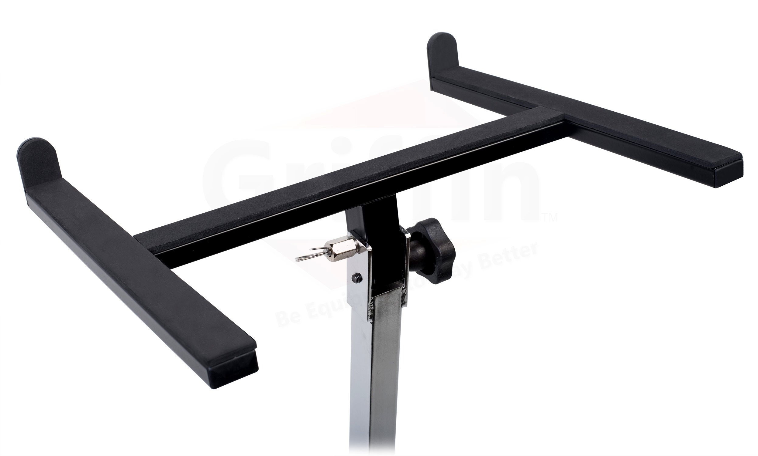 Griffin Studio Mixer Stand DJ Cart Rolling Standing Rack On Casters with Adjustable Height | Portable Turntable Holder | Mobile Mount For Digital Drum Machine, Mixing Audio Gear & Music Equipment - Image 5