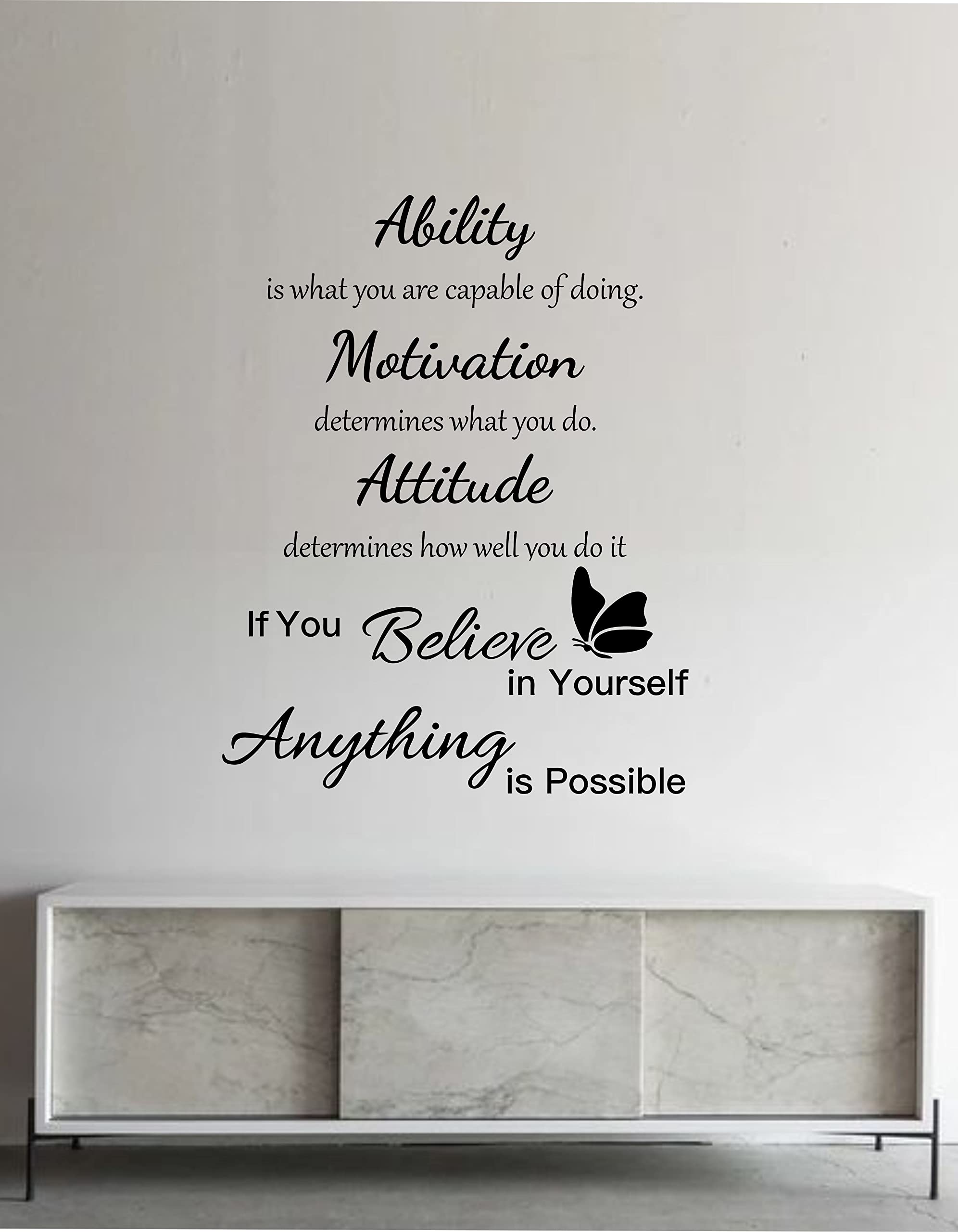 K2A Decor Motivation Quotes Wall Sticker Blackcolor PVC Vinyl