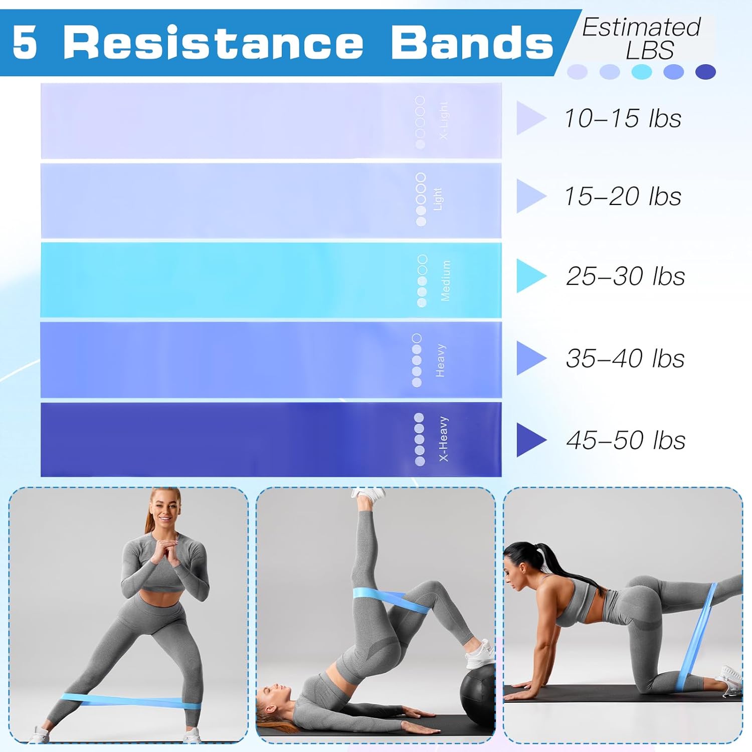 15 Pcs Home Pilates Essentials Kit for Women,Pilates Kit with 9 Inch Yoga Ball,Pilates Ring,Resistance Bands,Jump Rope,Workout Sets for Women,Pilates Equipment Set for Starter Toning Workout at Home - Image 5