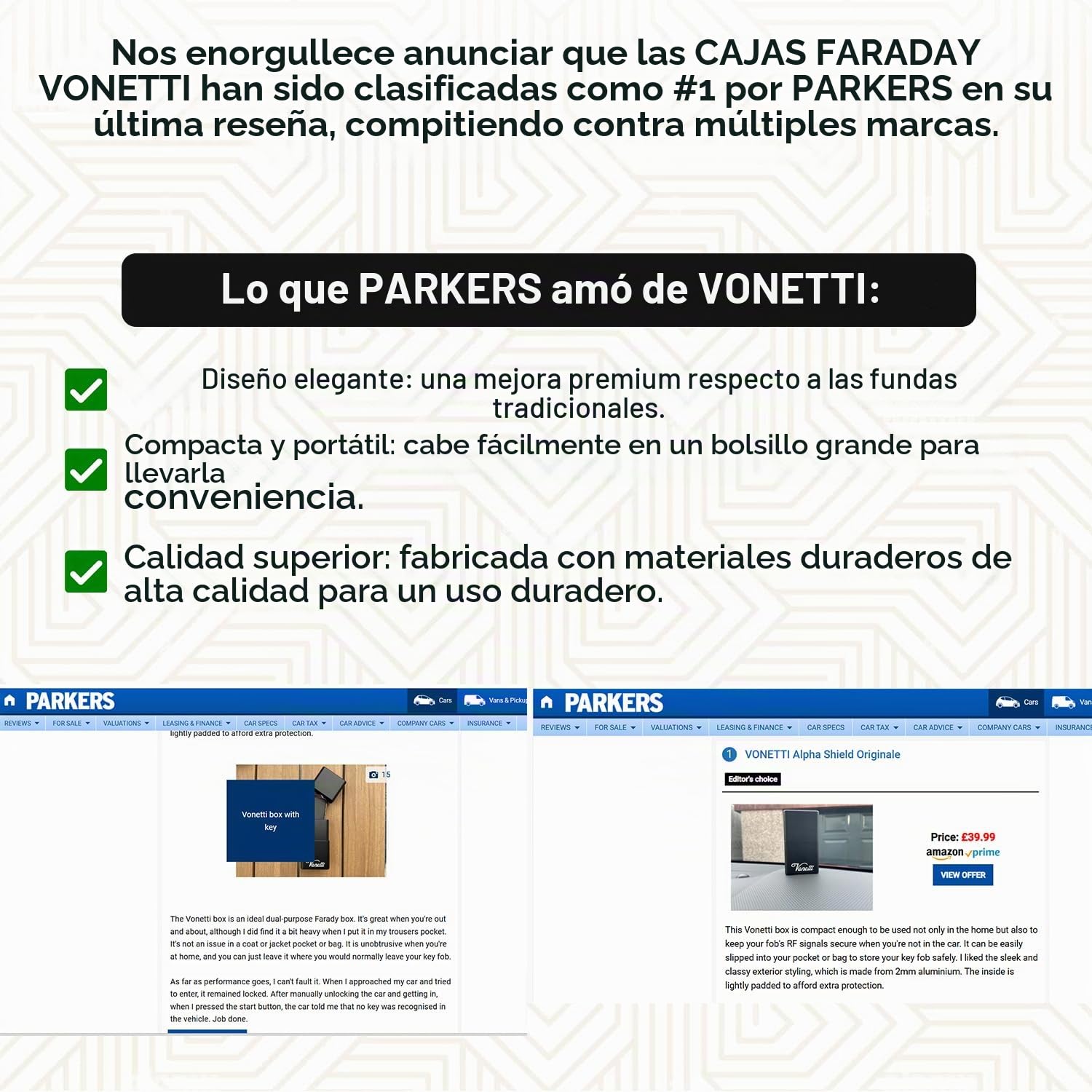 VONETTI Elegante caja de protección para llaves de coche, caja de protección RFID para llaves de coche, caja de almacenamiento Keyless Go, protección para llaves de coche