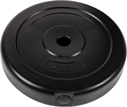 Miniatura 6 de Signature Fitness Placa de peso estándar de vinilo de 1 pulgada para entrenamiento de fuerza y levantamiento de pesas, pares o juegos