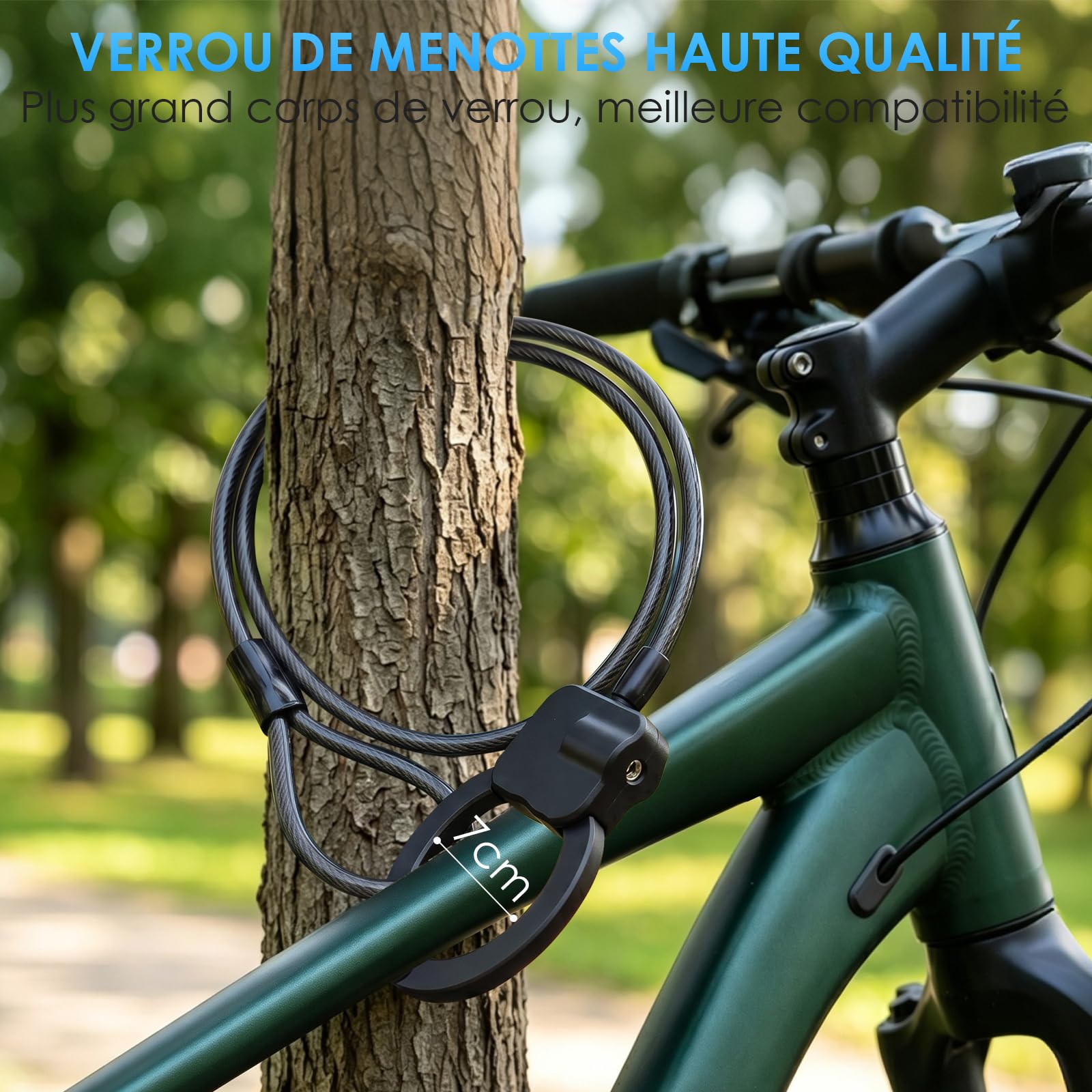Antivol Trotinette Electrique, 1.2m Antivol Velo, Câble Antivol à Clef avec Menotte, Cadenas Trottinette Électrique pour Trottinettes, Vélos, Poussettes