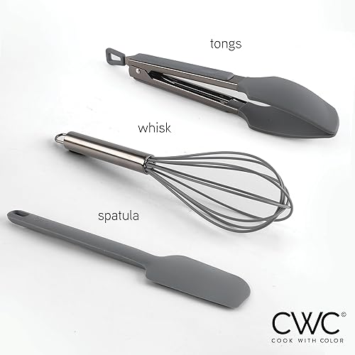 Miniatura 6 de COOK WITH COLOR Utensilios de cocina de silicona, juego de utensilios de cocina de 3 piezas, utensilios de cocina de silicona fáciles de limpiar,