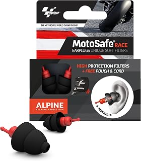 Alpine MotoSafe Race MotoGP™ - Motorcycle Ear Plugs for Wind Noise Reduction - 20dB - Ultra Soft Comfortable Motorcycle Hearing Protection - 1 Pair