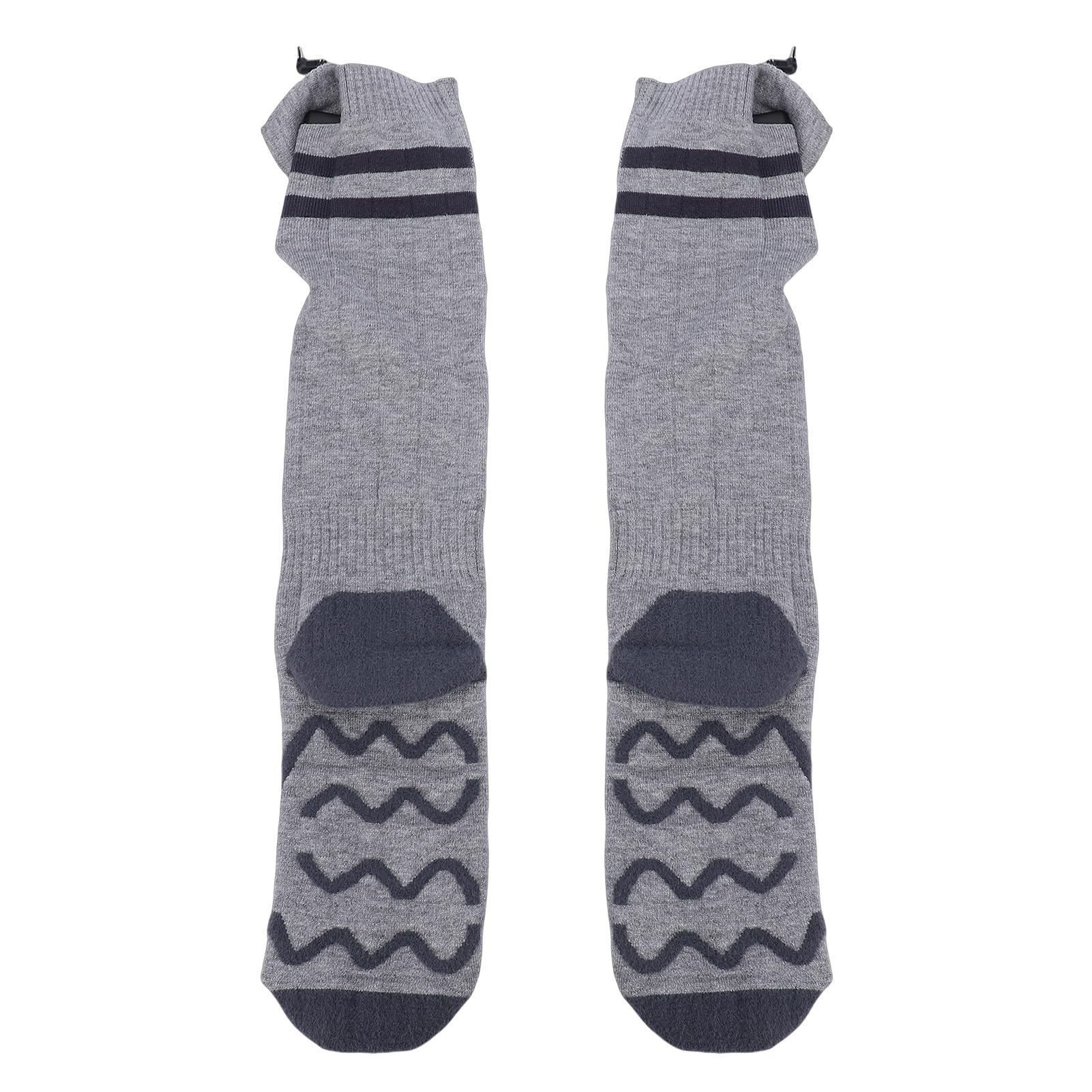 Chaussettes Chauffantes pour Hommes Femmes Contrôle par Application Lavable Batterie Rechargeable Chauffe-Pieds pour Le Ski d'hiver Camping Gris Fibre de Polyester Unisexe 2 Pack