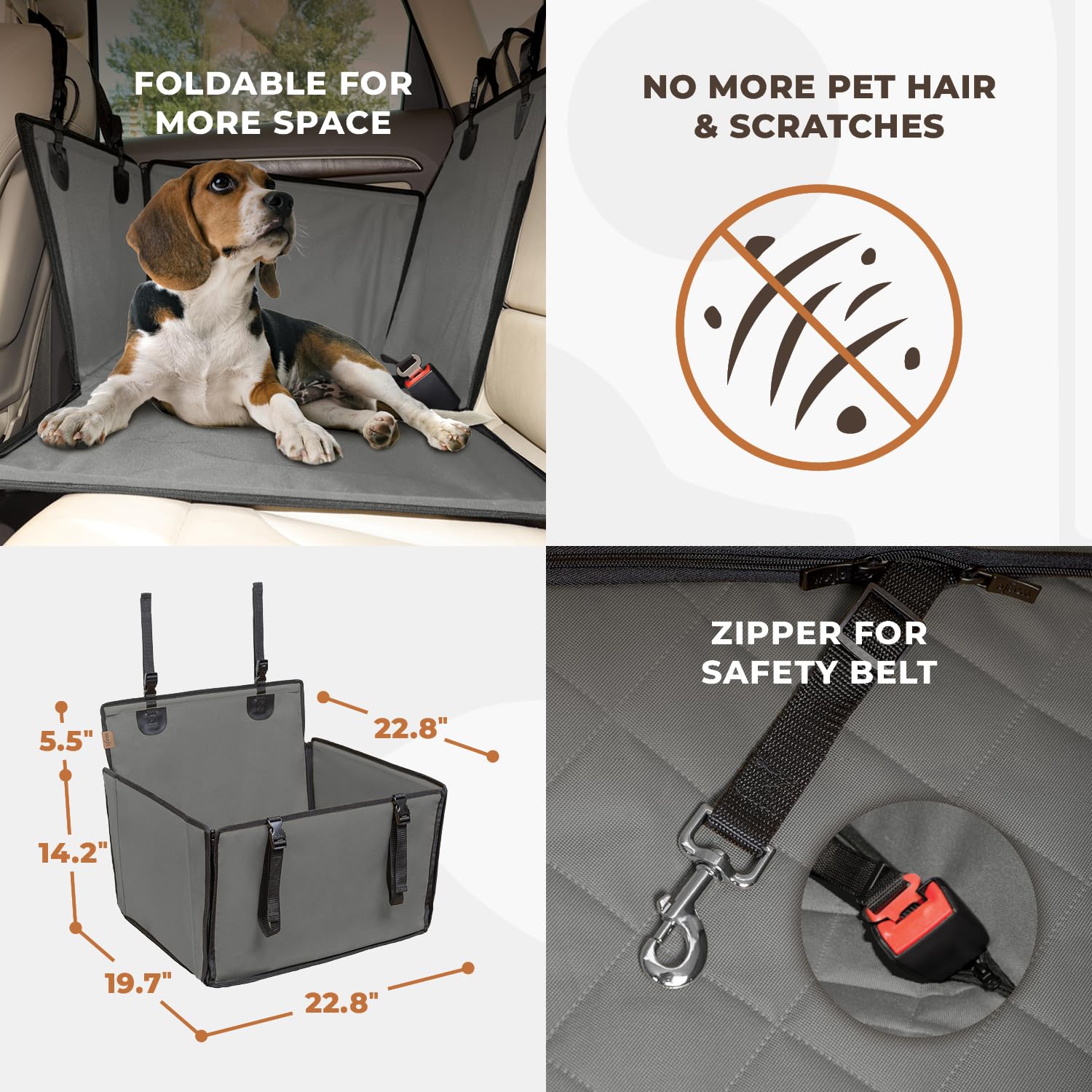 Wuglo Extra Stable Dog Car Seat Reinforced Car Dog Seat for Medium