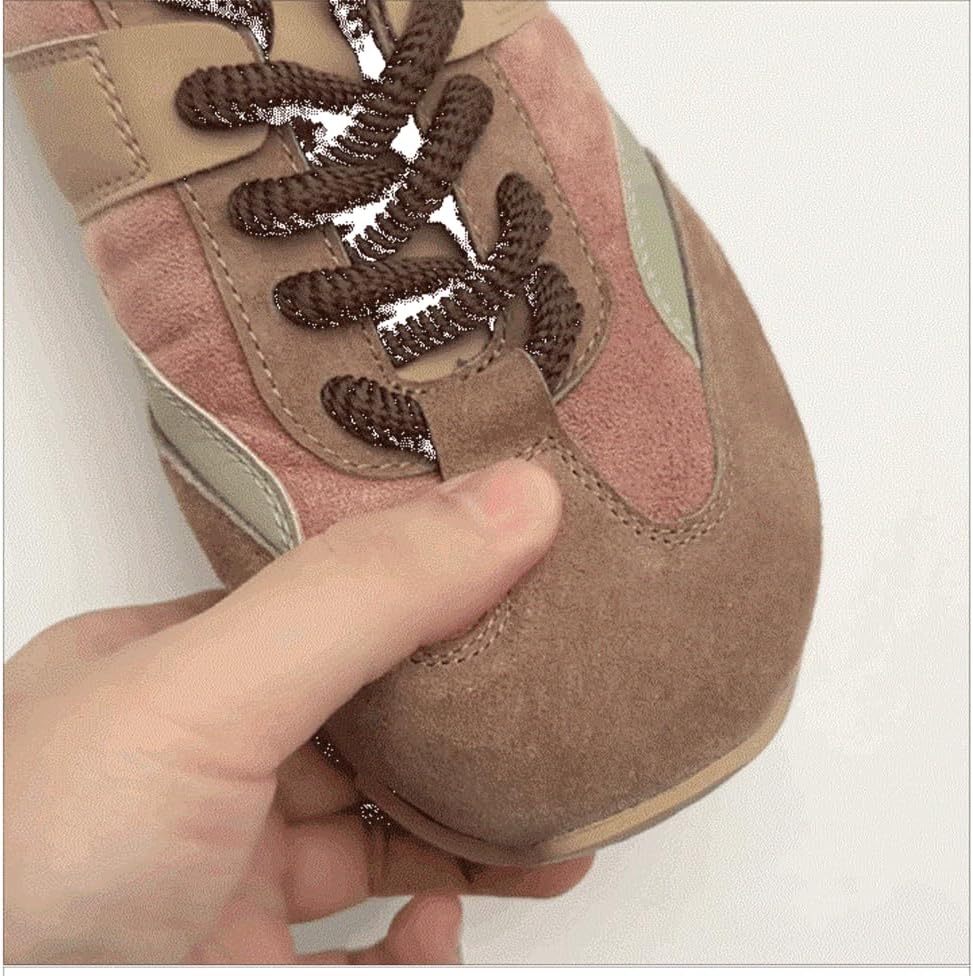 [SUCHETA] 女性の高さの増加のスニーカーの厚い底の偶然の平らな靴の不器用な訓練の靴のスエードの方法気質の単一の靴は学生の労働