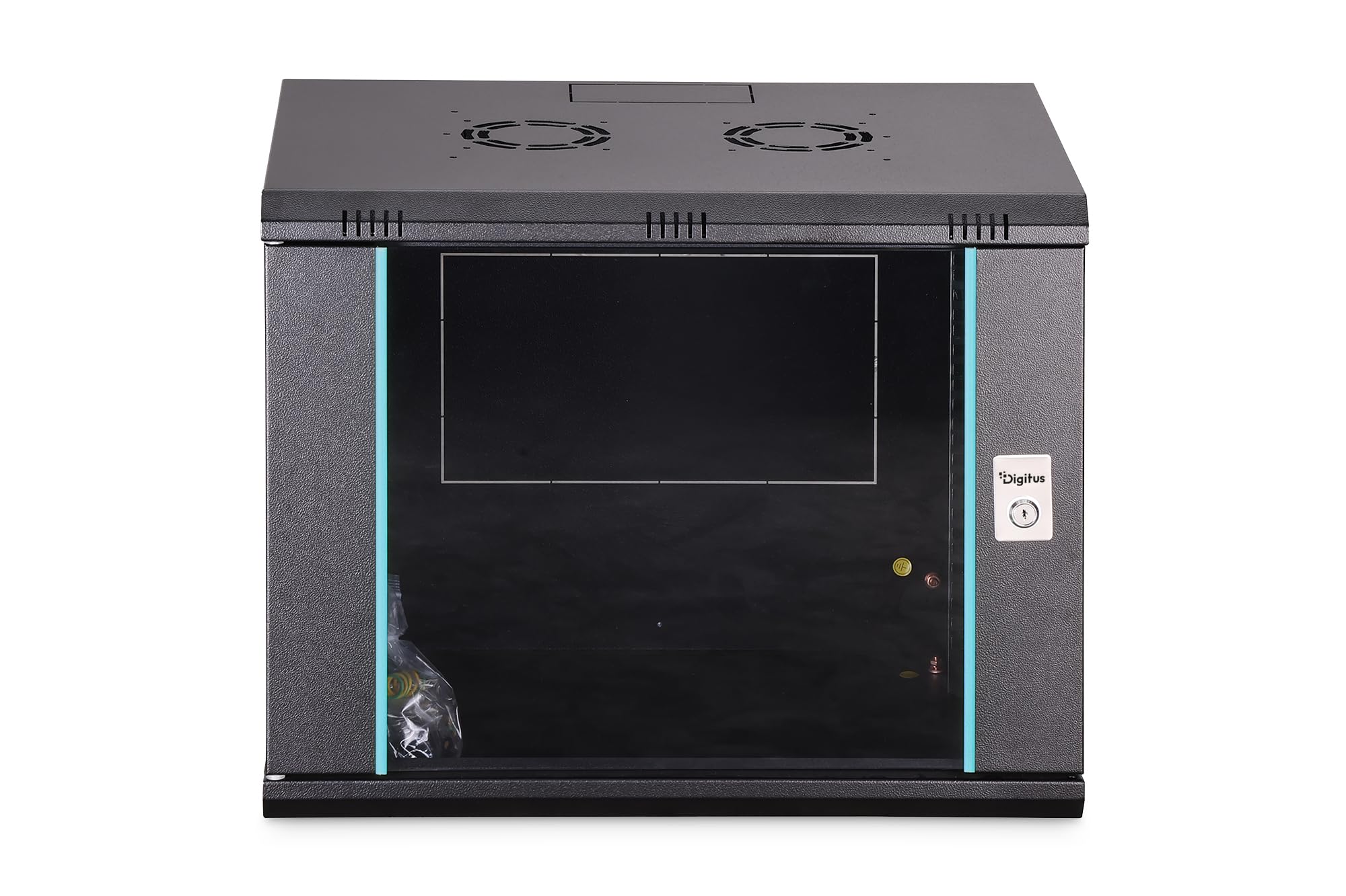 DIGITUS Armario de Red – Rack de 19" 9U – Sin Montar – Montaje en Pared – Profundidad: 450 mm – Profundidad útil: 320 mm – Capacidad de Carga: 60 kg – Puerta de Cristal – Serie Dynamic-N – Negro