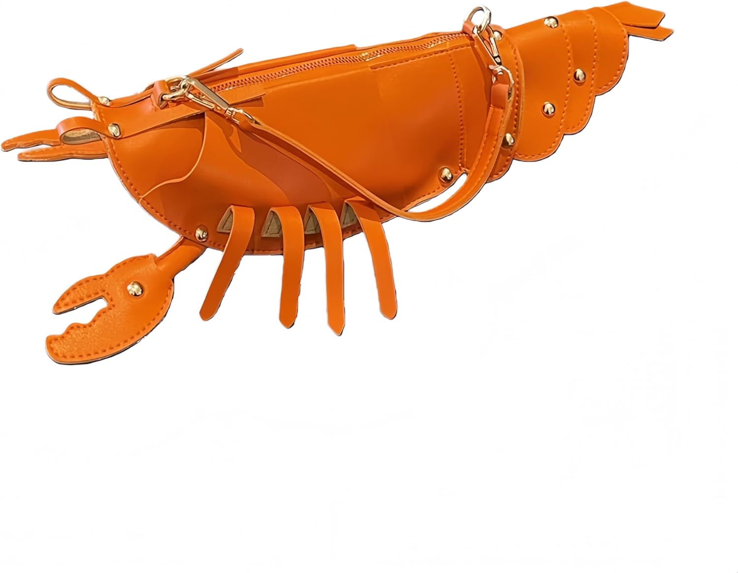 Lobster Shaped Crossbody Bag,Fun Unique Rivets Lobster Design Shoulder,PU,Stylish Handbag Purse for Women Girls