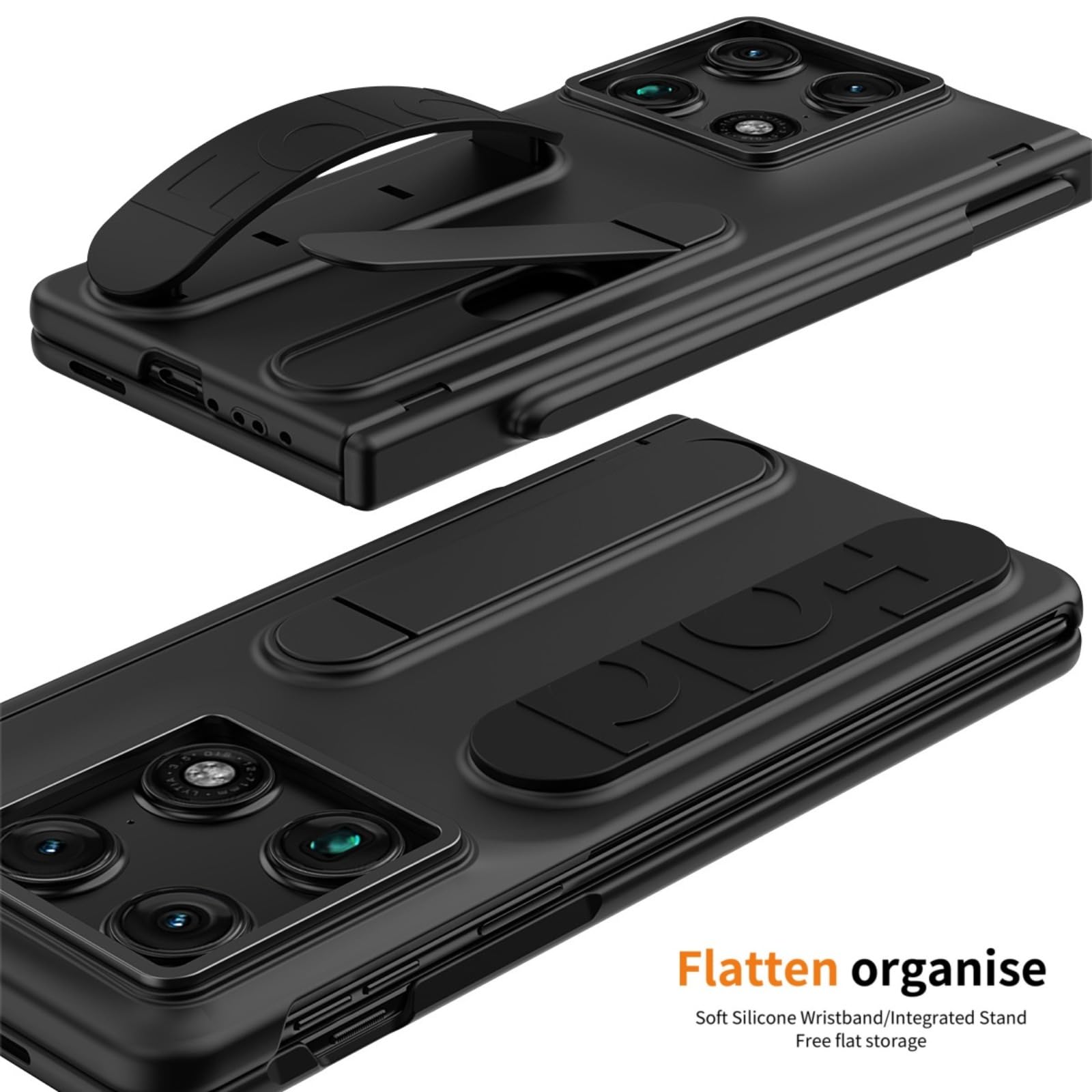 Etui Do Motorola Razr Fold, Z Wbudowaną Osłoną Ekranu, Ochroną Zawiasów, Uchwytem Długopis S, Podpórką, Paskiem Na Nadgarstek I Ukrytym Gniazdem Na Karty (przezroczysty)