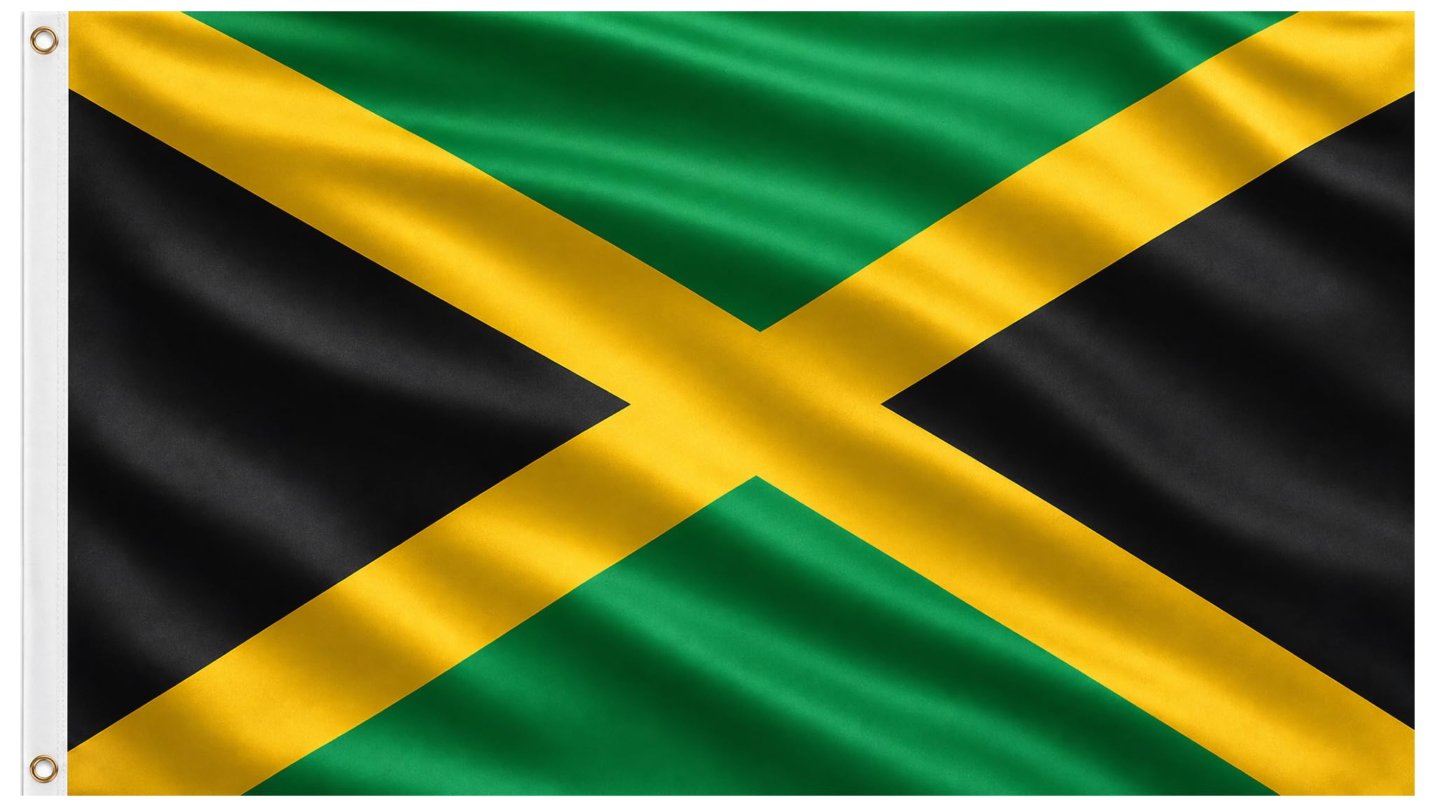 Jamaica Flag 5ft x 3ft, Jamaican National Flag with Brass Eyelets