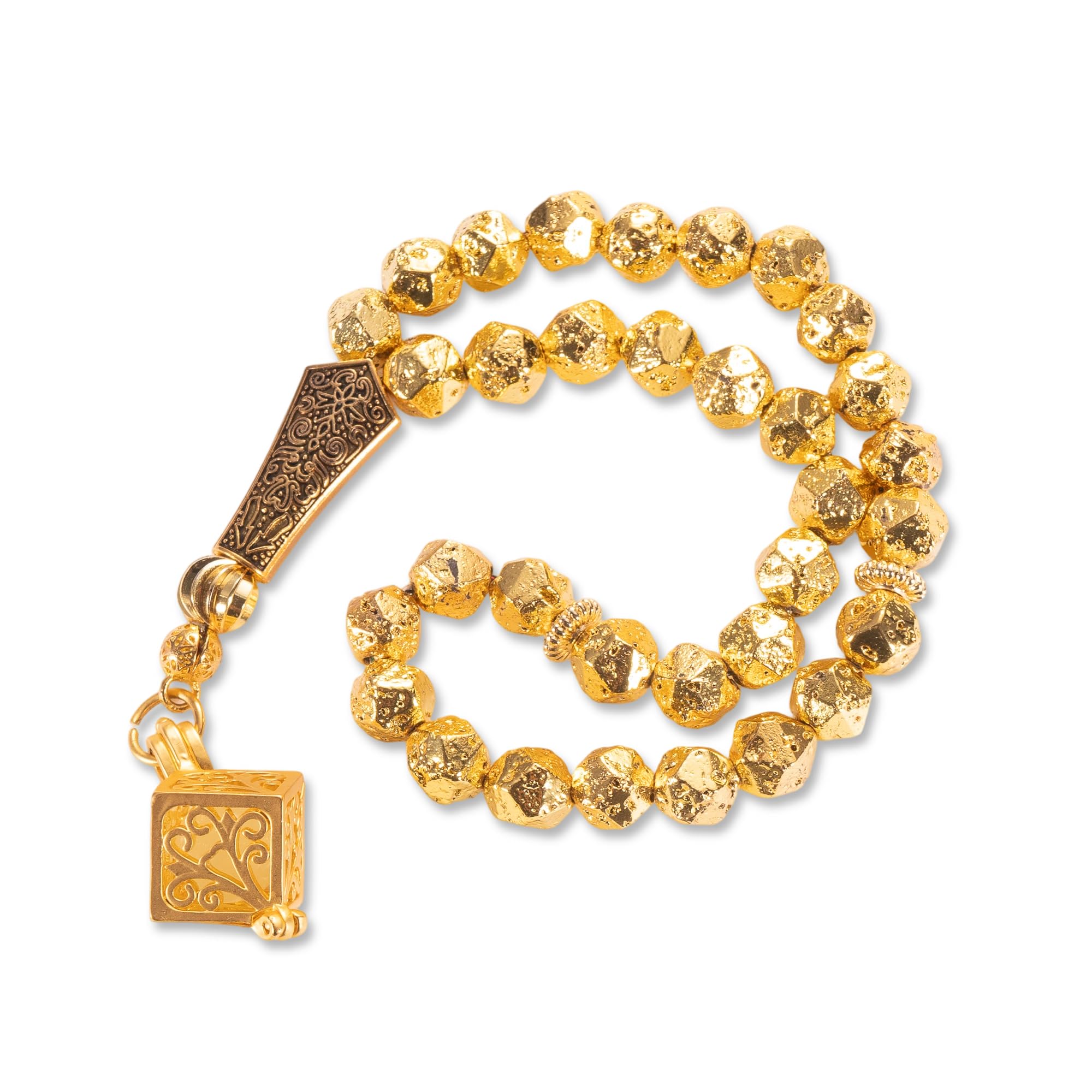 lava stone Islamic Prayer Beads Tasbih | 33 Beads Misbaha for Daily Dhikr & Meditation | Elegant Gift for Men: husband/father/brother | Ideal Ramadan/Eid/Birthday Present | Premium Islamic Gift Box