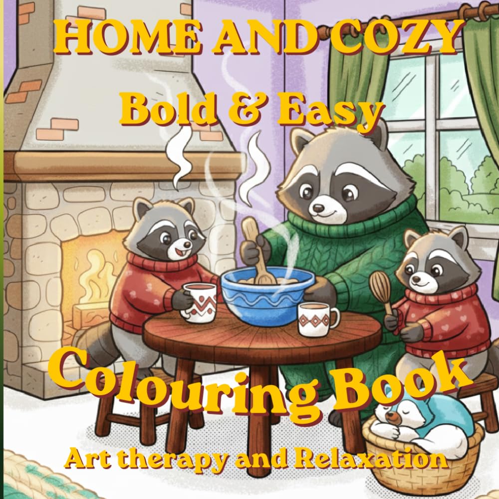 HOME AND COZY HYGGE LINE-ART: BOLD & EASY COLOURING BOOK