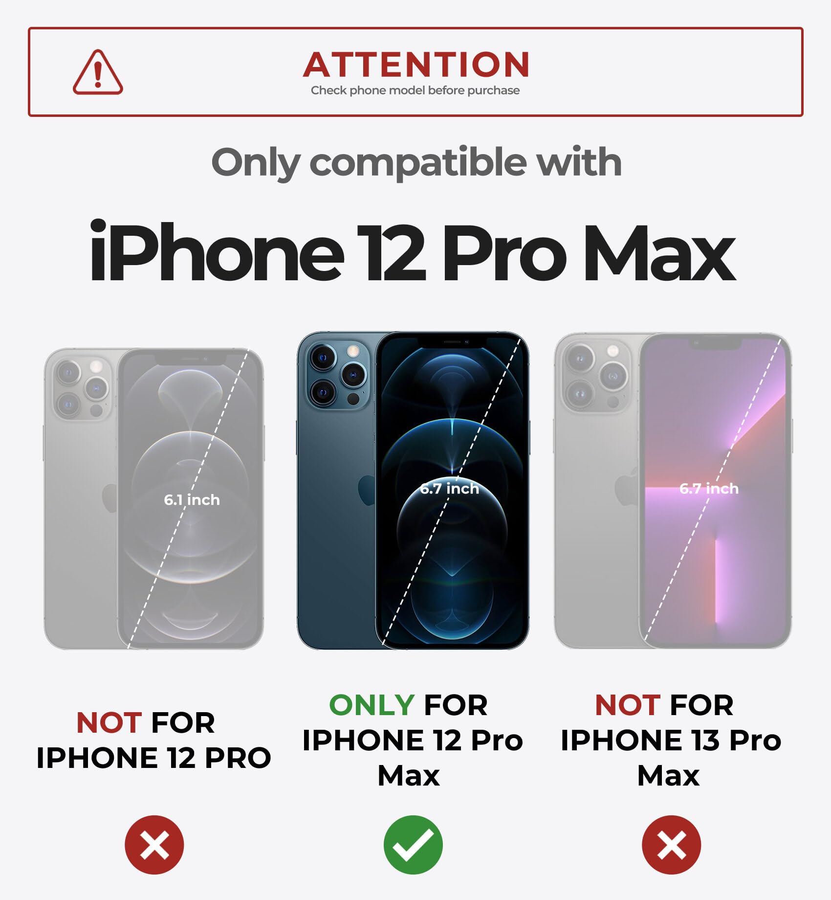 Dexnor Coque Magnétique Pour IPhone 12/12 Pro,Compatible Avec